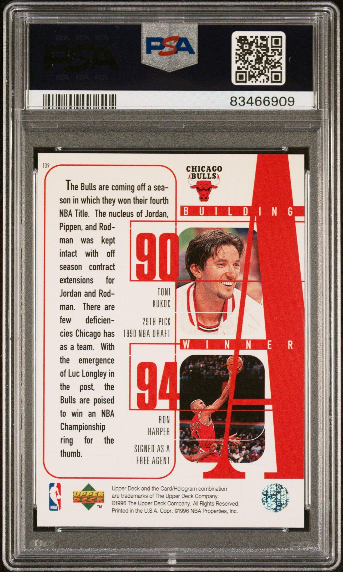 1996 Upper Deck 139 Chicago Bulls PSA 9