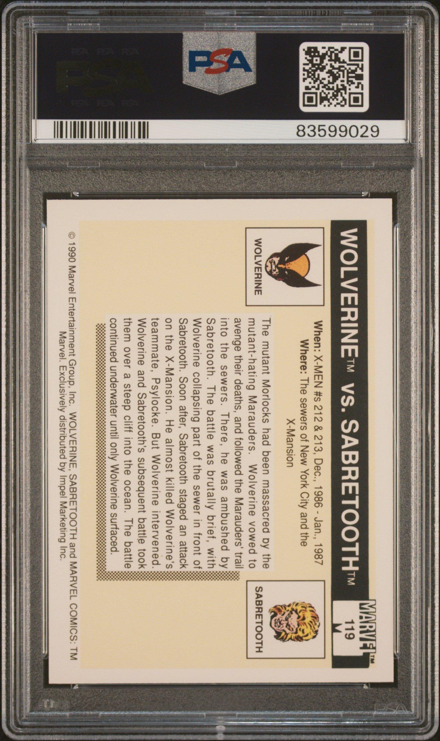 1990 Marvel Universe 119 Wolverine Vs. Sabretooth PSA 10