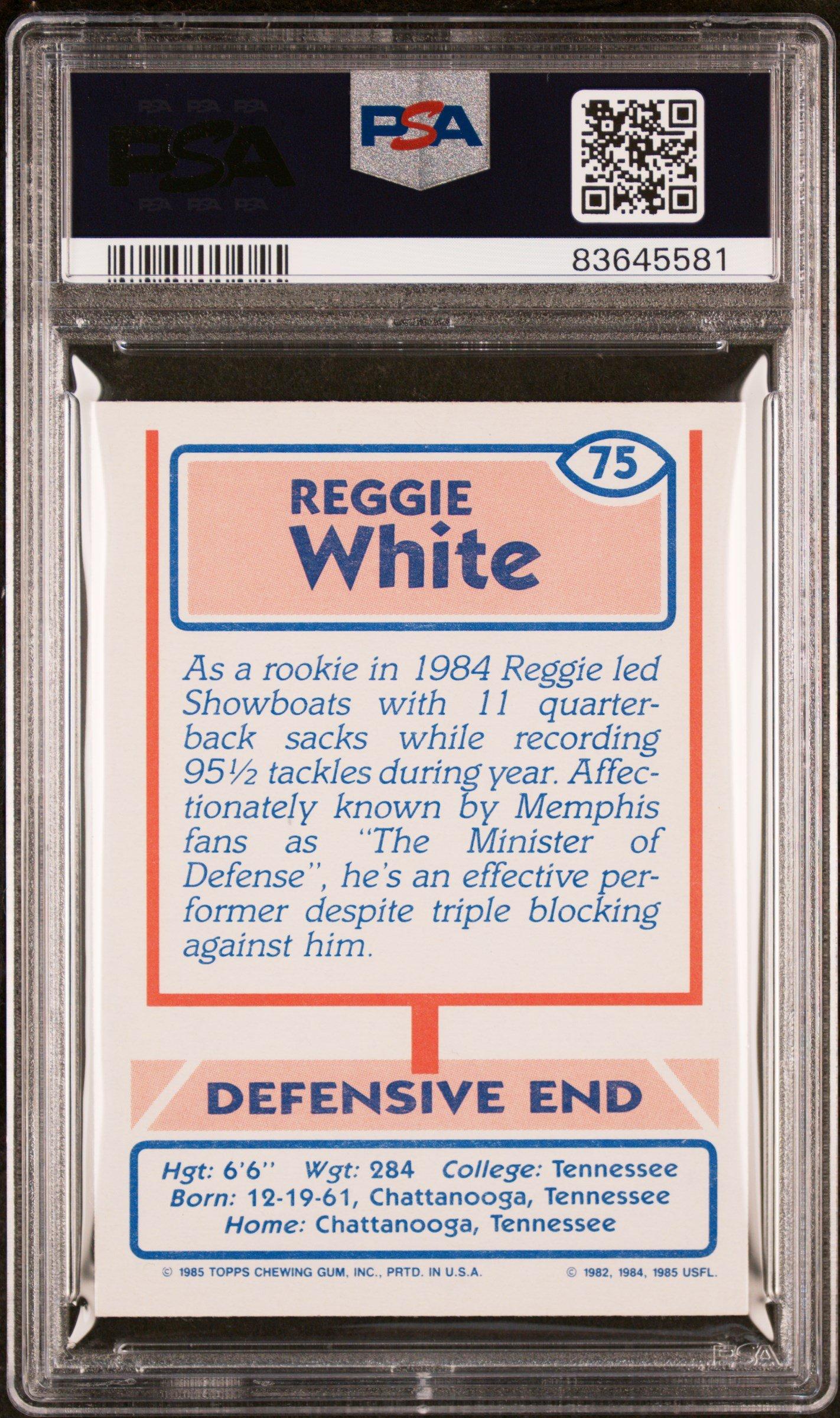 1985 Topps Usfl 75 Reggie White PSA 9