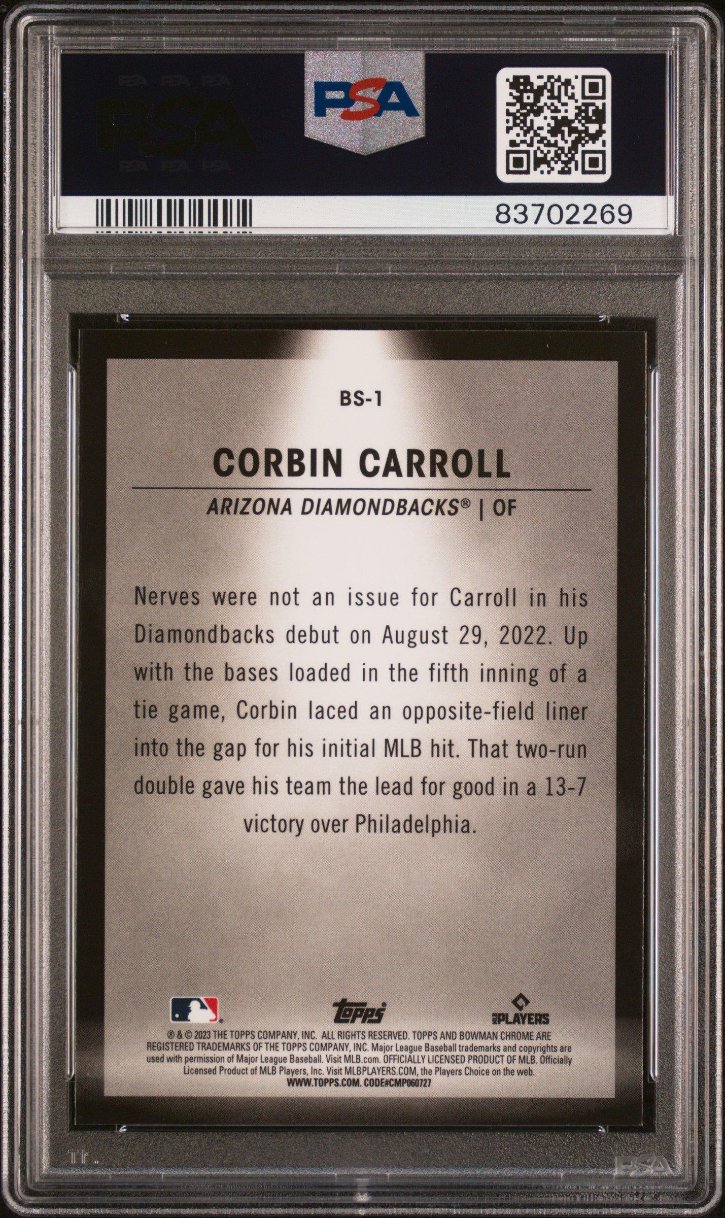 2023 Bowman Spotlights Bs1 Corbin Carroll PSA 10