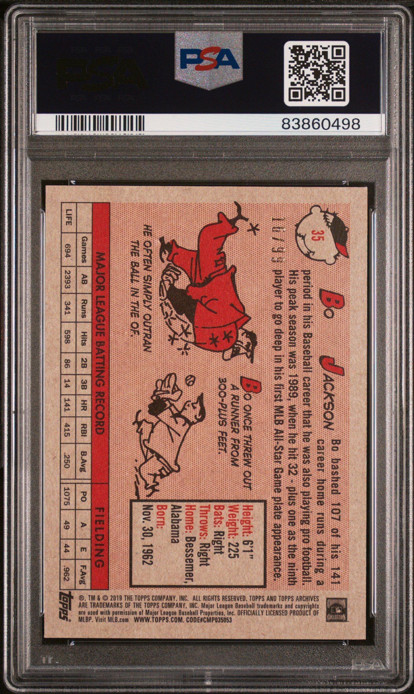 2019 Topps Archives 35 Bo Jackson Silver PSA 10