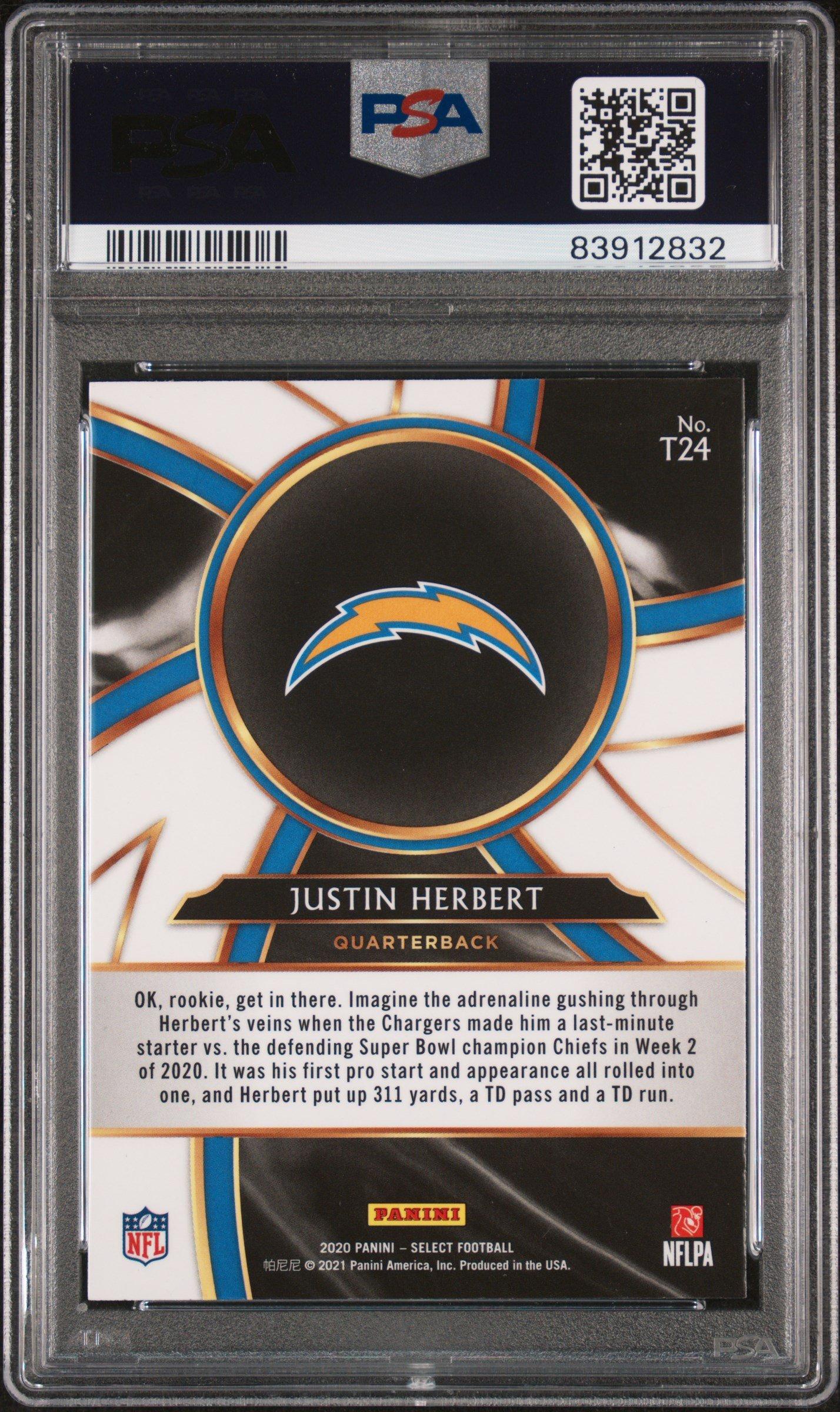 2020 Panini Select Turbocharged T24 Justin Herbert PSA 10