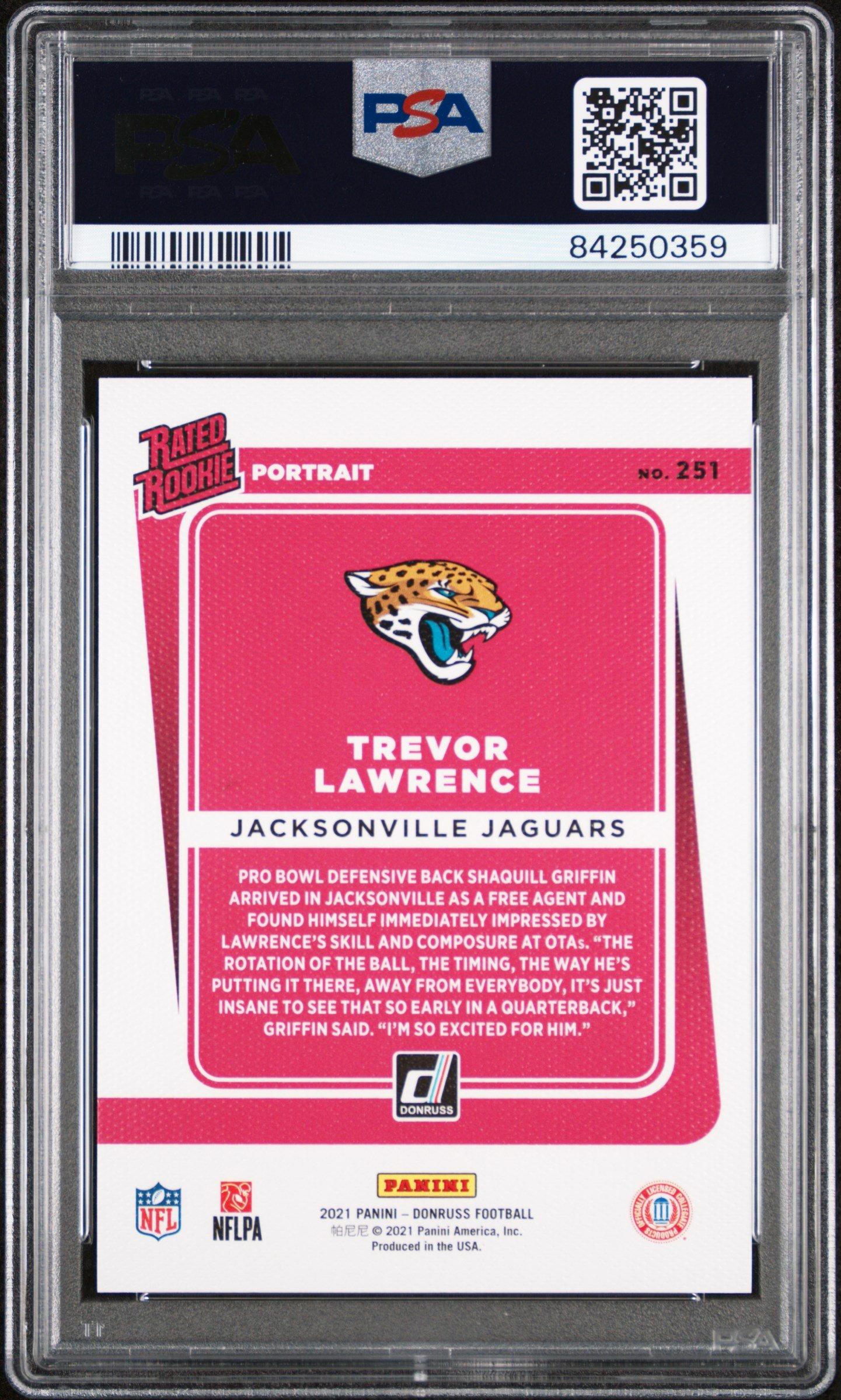 2021 Panini Donruss 251 Trevor Lawrence Portrait PSA 10