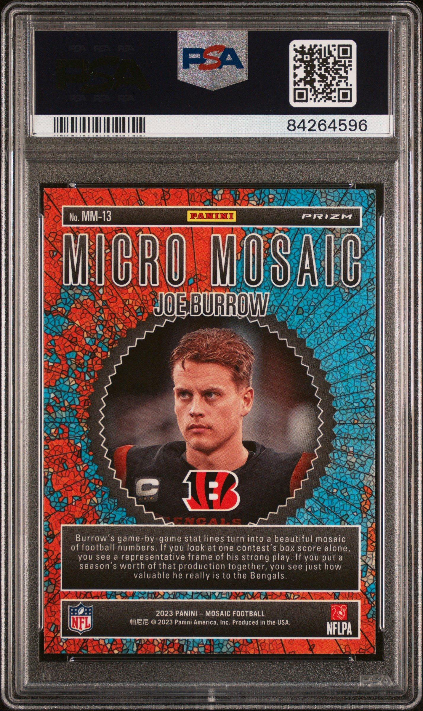2023 Panini Mosaic Micro Mosaic Mm13 Joe Burrow PSA