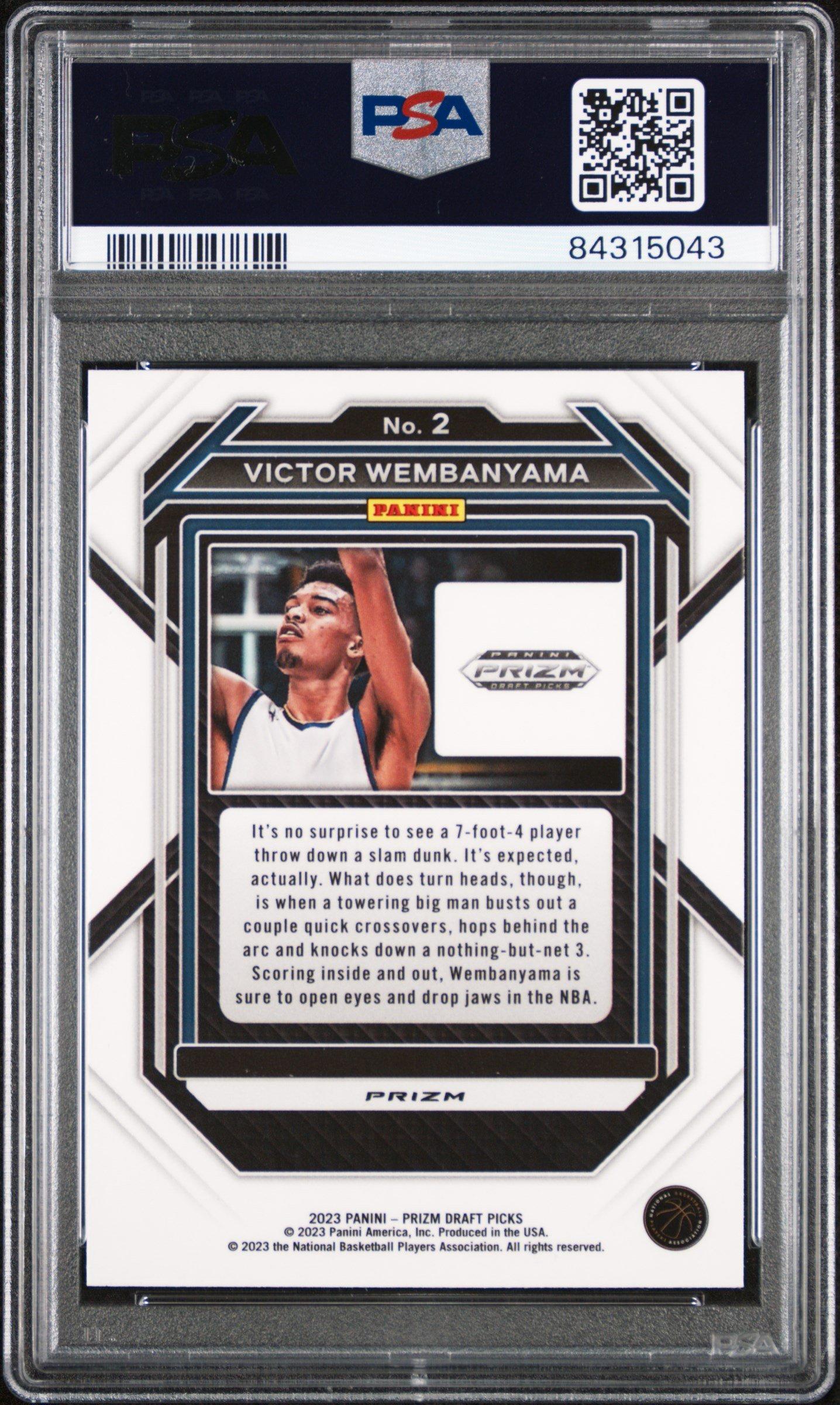 2023 Panini Prizm Draft Picks 2 Victor Wembanyama Prizm PSA