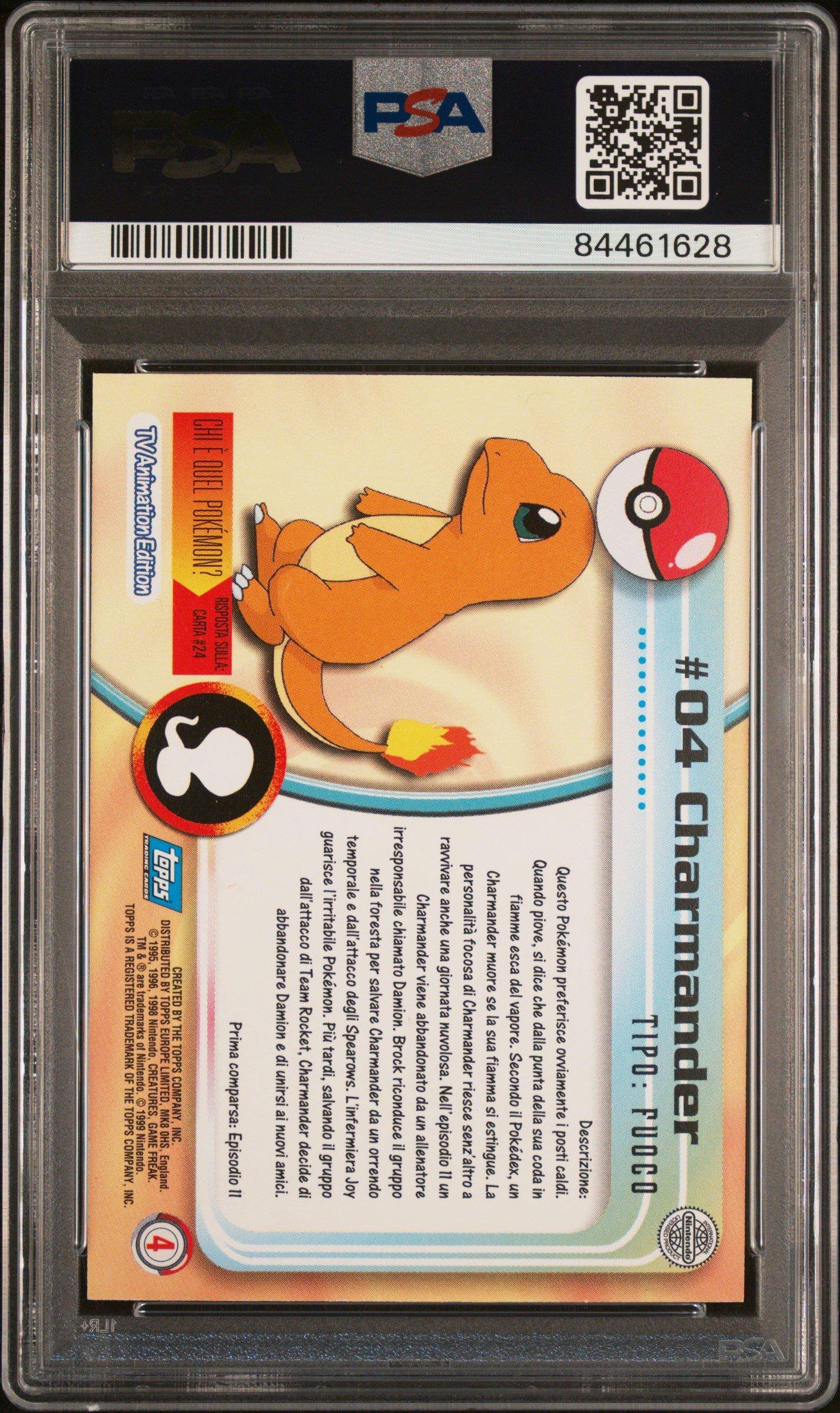 1999 Topps Pokemon Tv 4 Charmander Foil-united Kingdom PSA 8