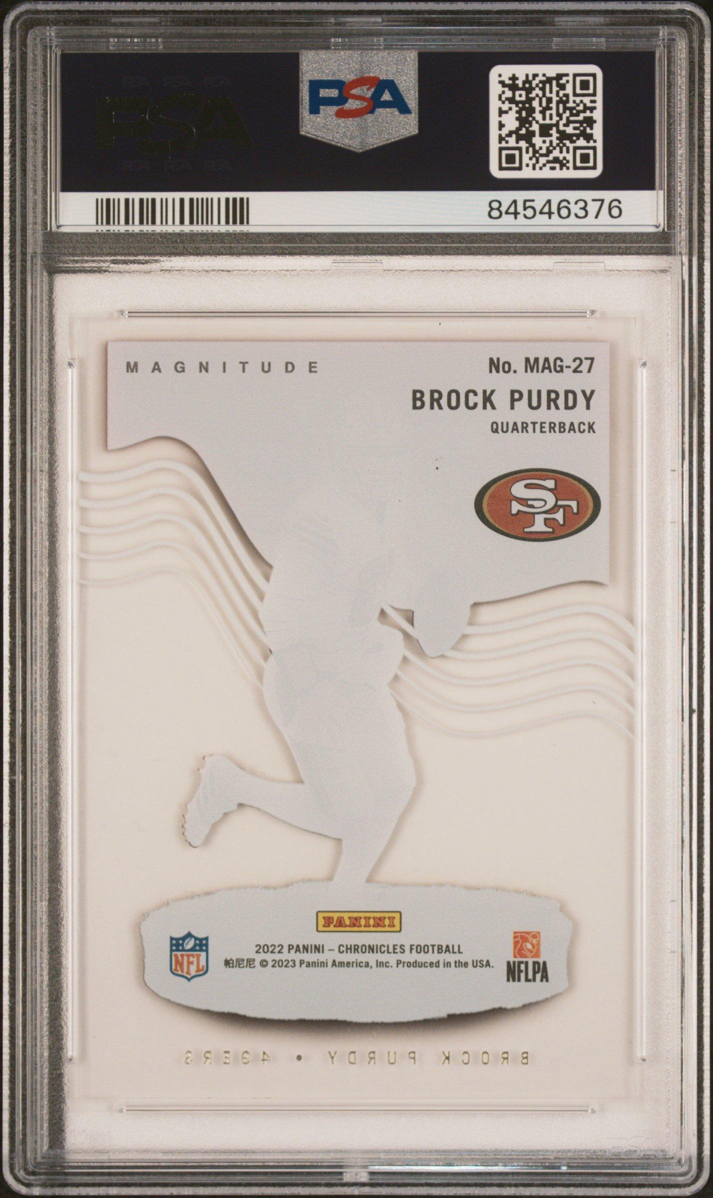 2022 Panini Chronicles Magnitude Mag27 Brock Purdy PSA 9