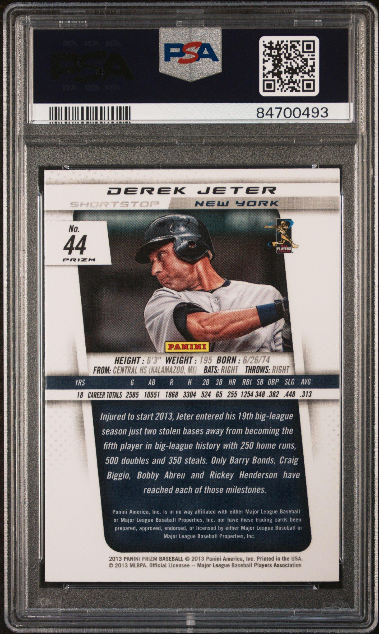 2013 Panini Prizm 44 Derek Jeter Red Pulsar PSA 10