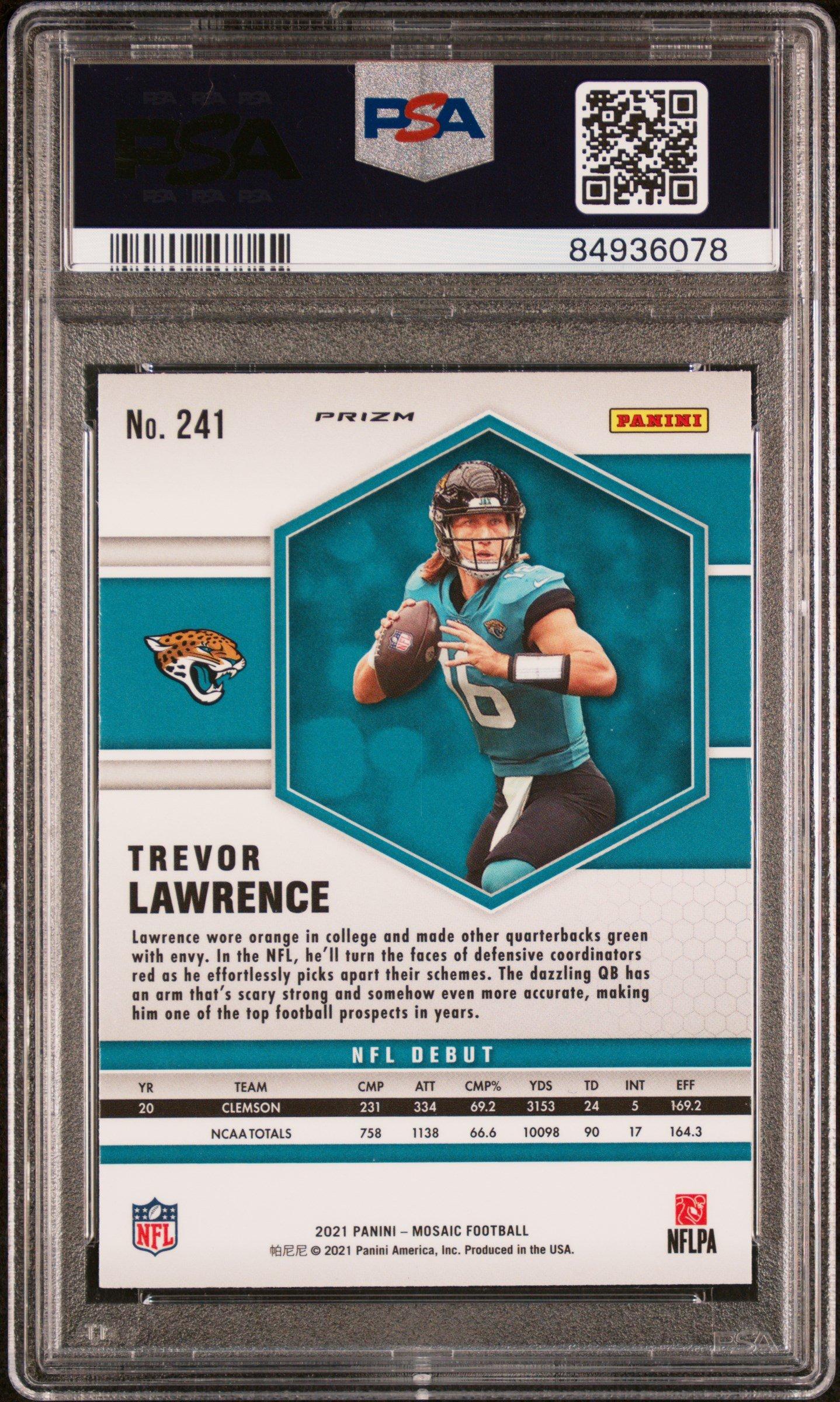 2021 Panini Mosaic 241 Trevor Lawrence Mosaic PSA 9
