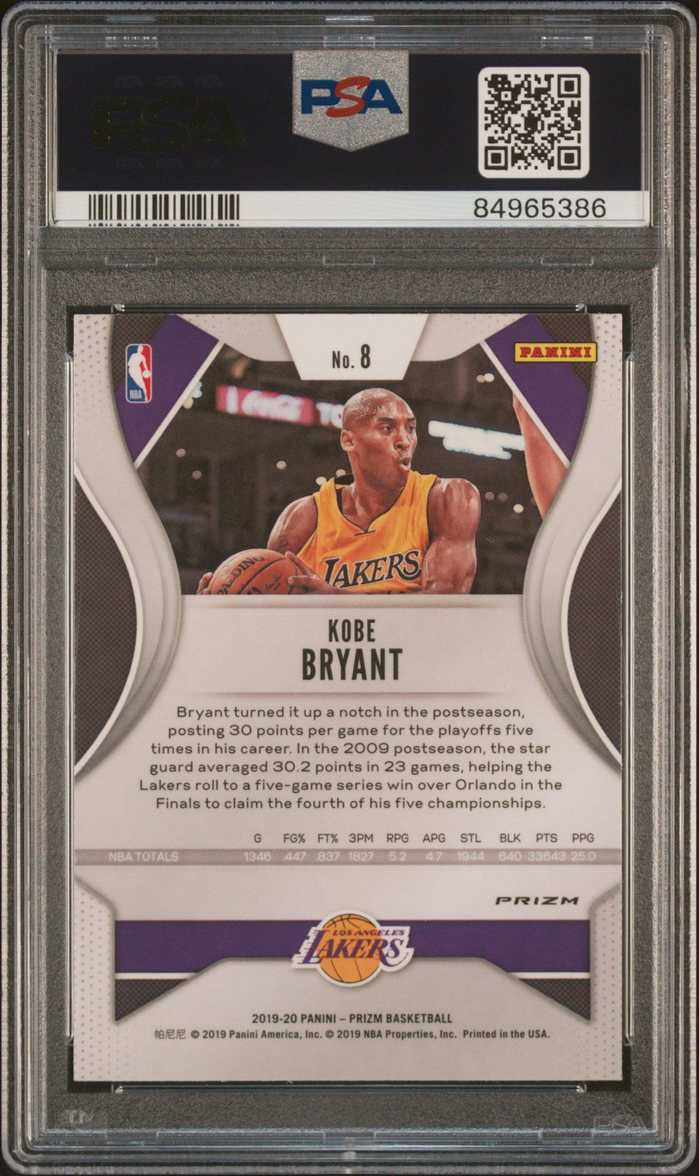 2019 Panini Prizm 8 Kobe Bryant Green Prizm PSA 10