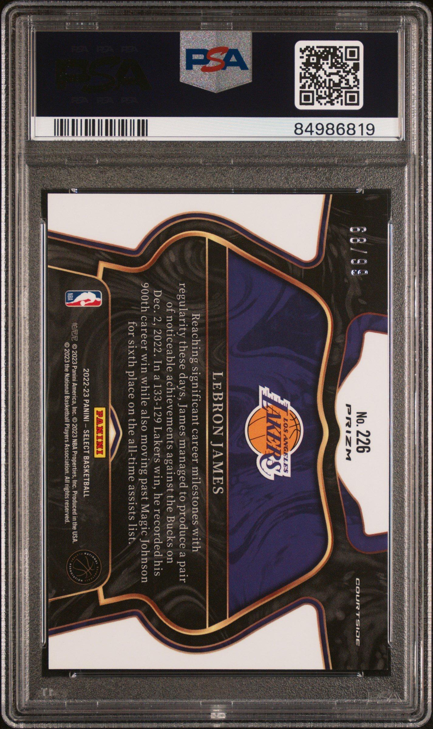 2022 Panini Select 226 Lebron James Light Blue Disco PSA 10