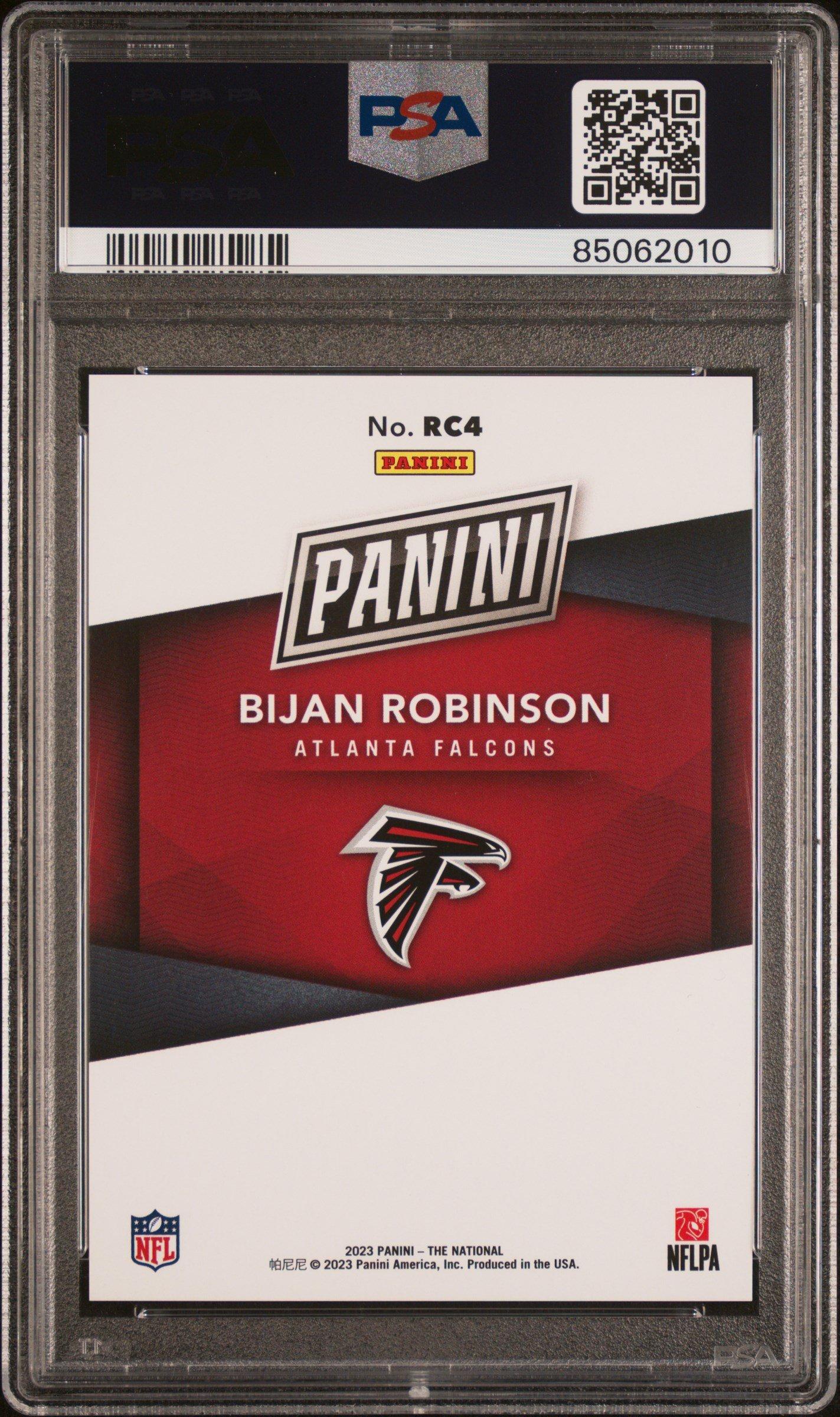 2023 Panini National Silver Packs Rookies Rc4 Bijan Robinson Orange PSA 10