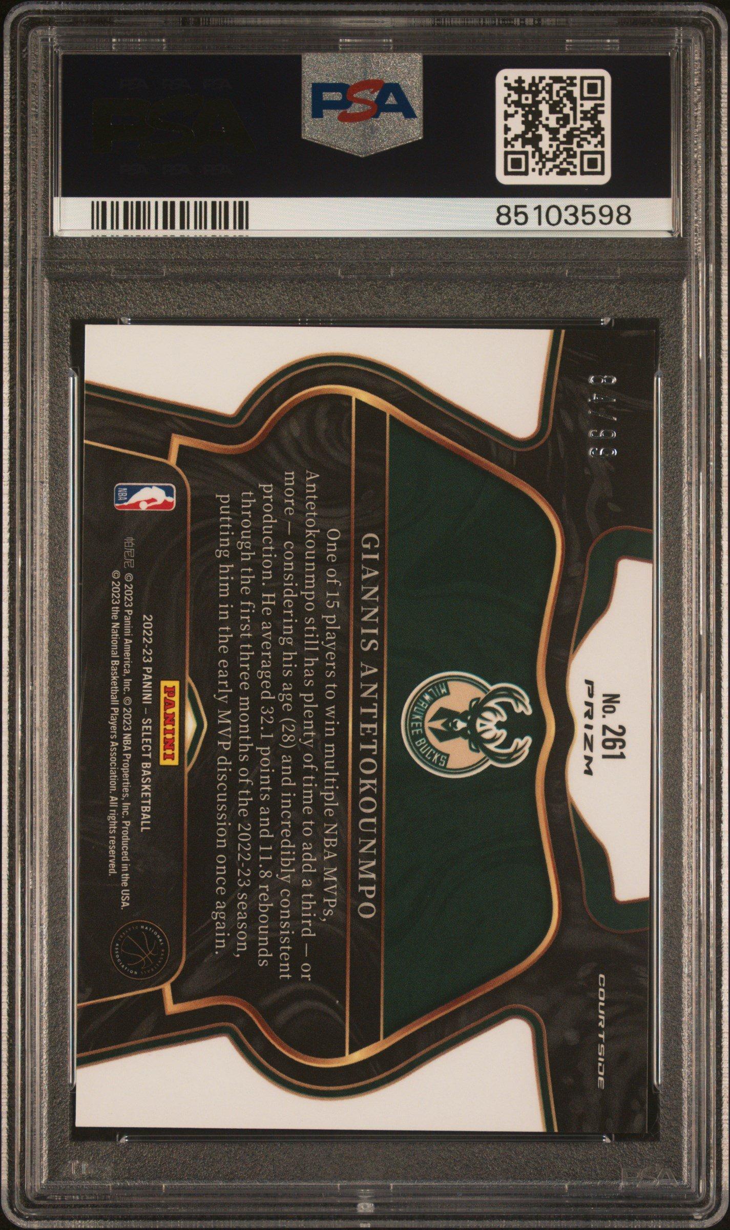2022 Panini Select 261 Giannis Antetokounmpo Light Blue Disco PSA 10