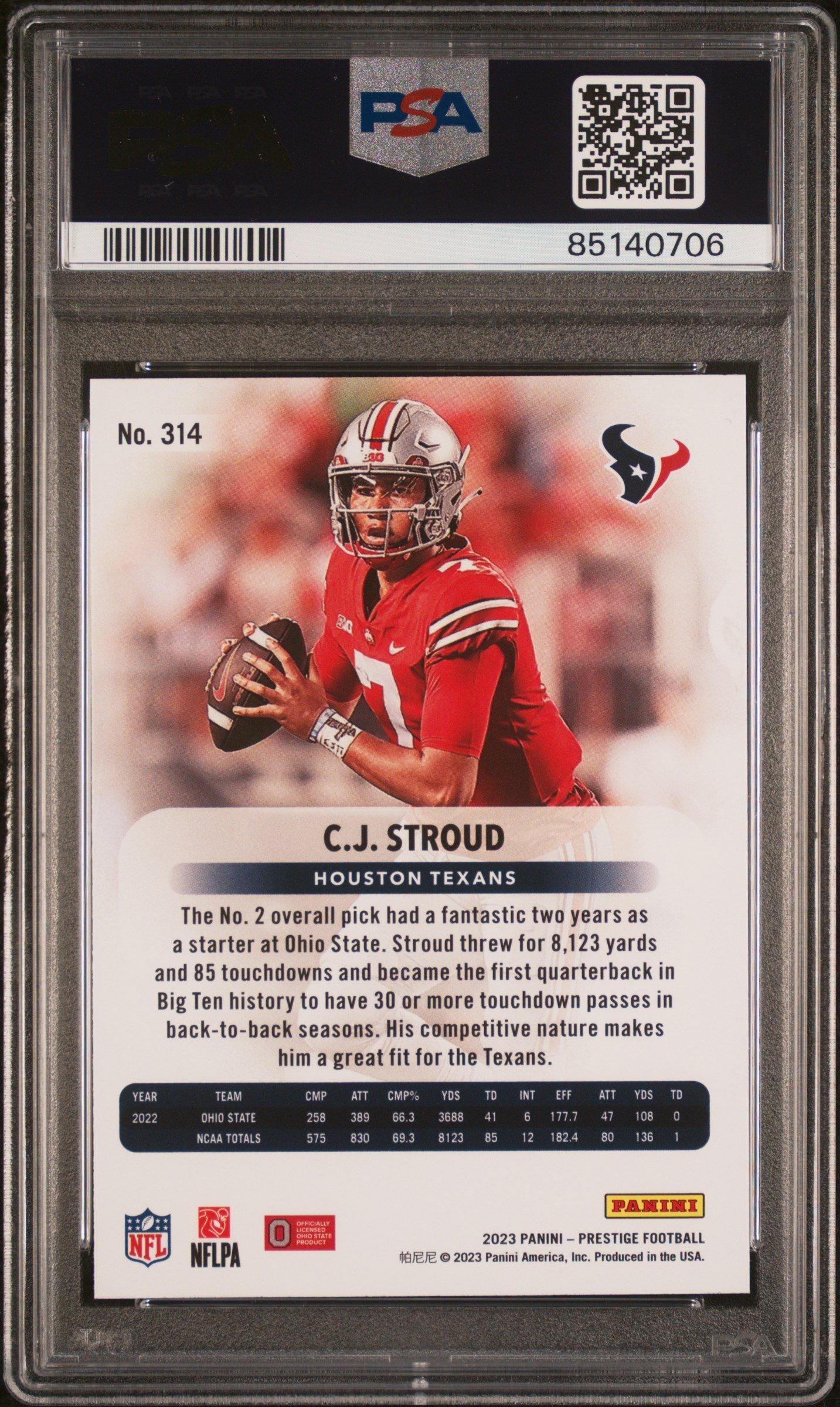 2023 Panini Prestige 314 Cj Stroud Diamond Xtra Points PSA 10