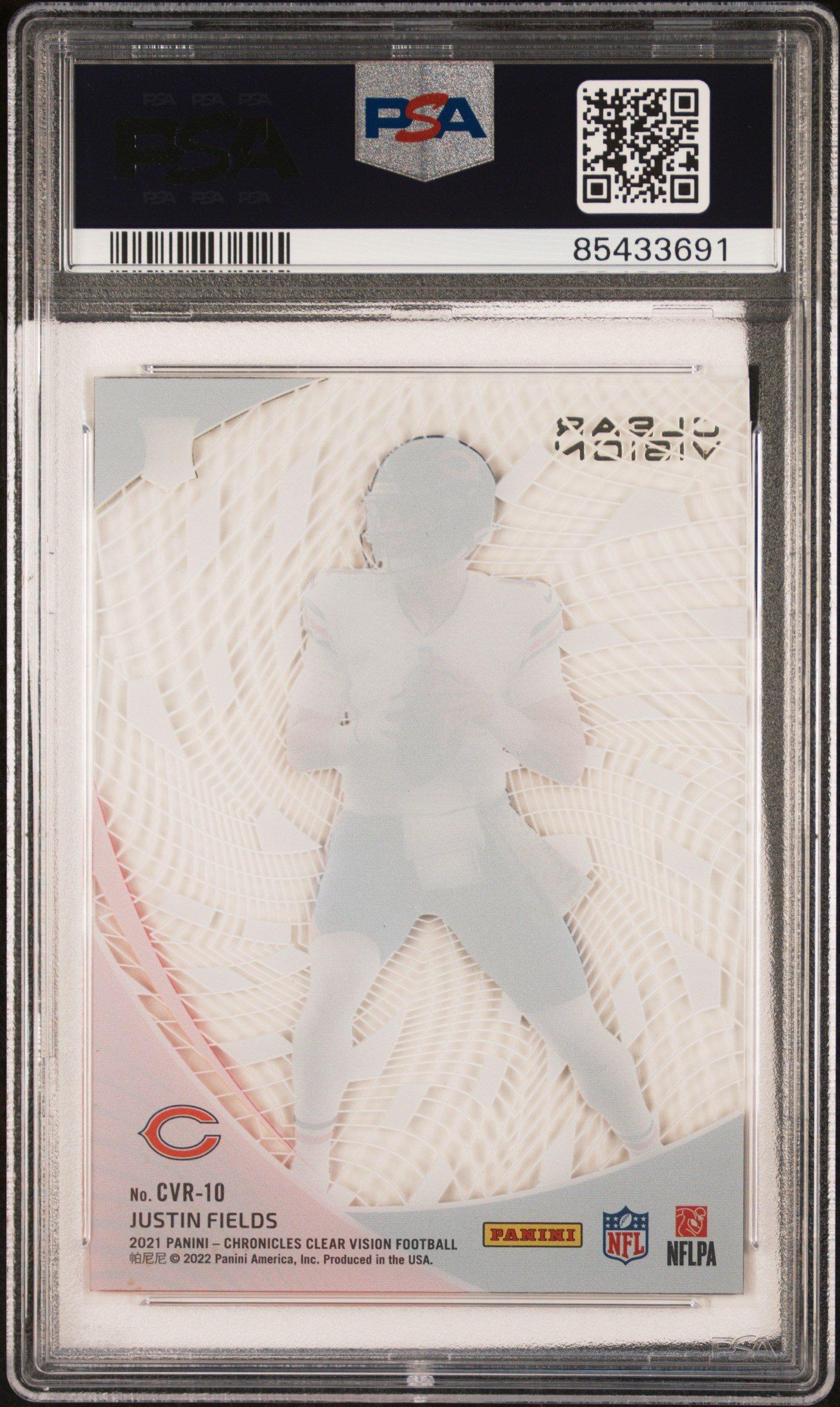 2021 Panini Chronicles Clear Vision Rookies Cvr-10 Justin Fields PSA 10
