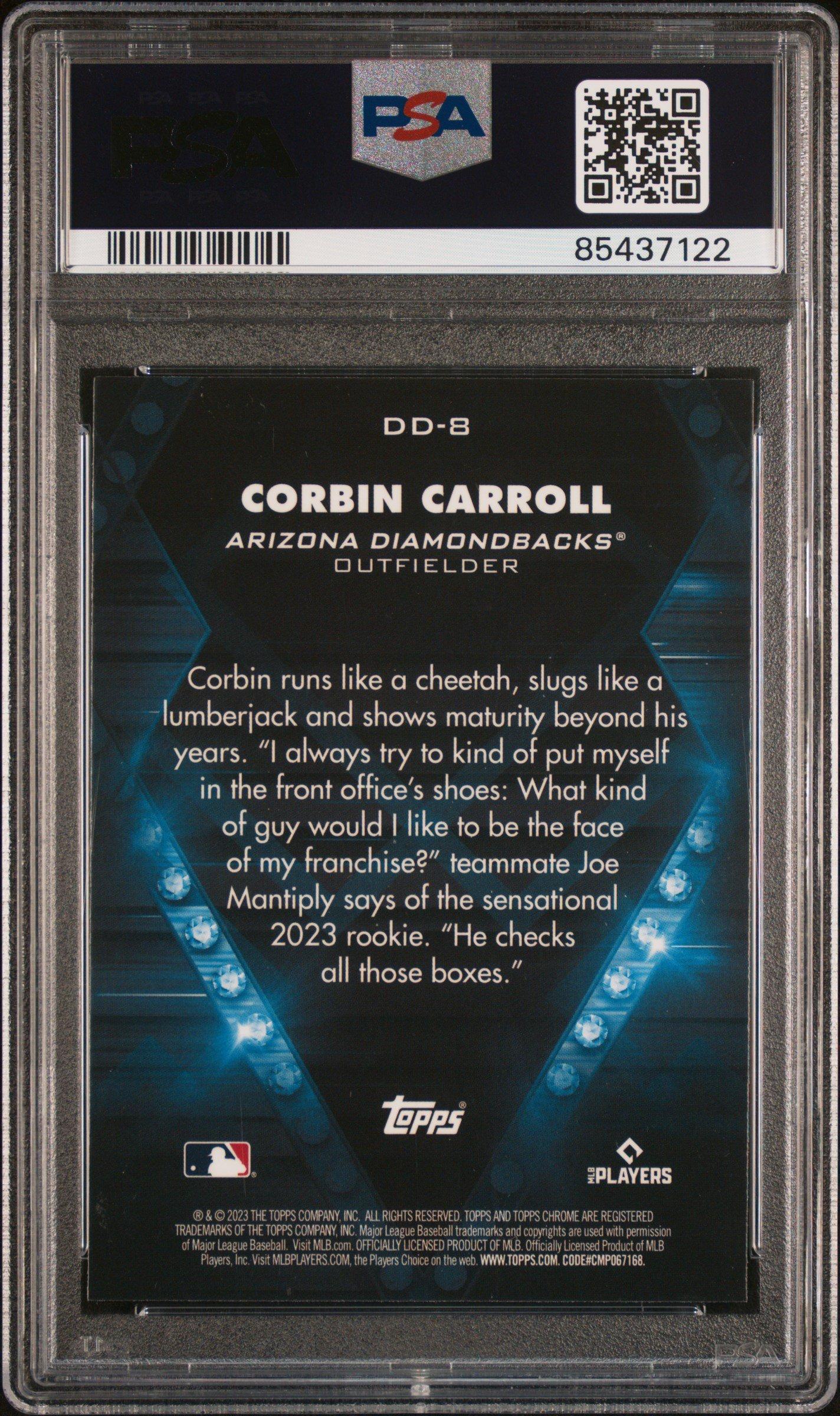 2023 Topps Chrome Update Diamond Dominance Dd8 Corbin Carroll PSA 10