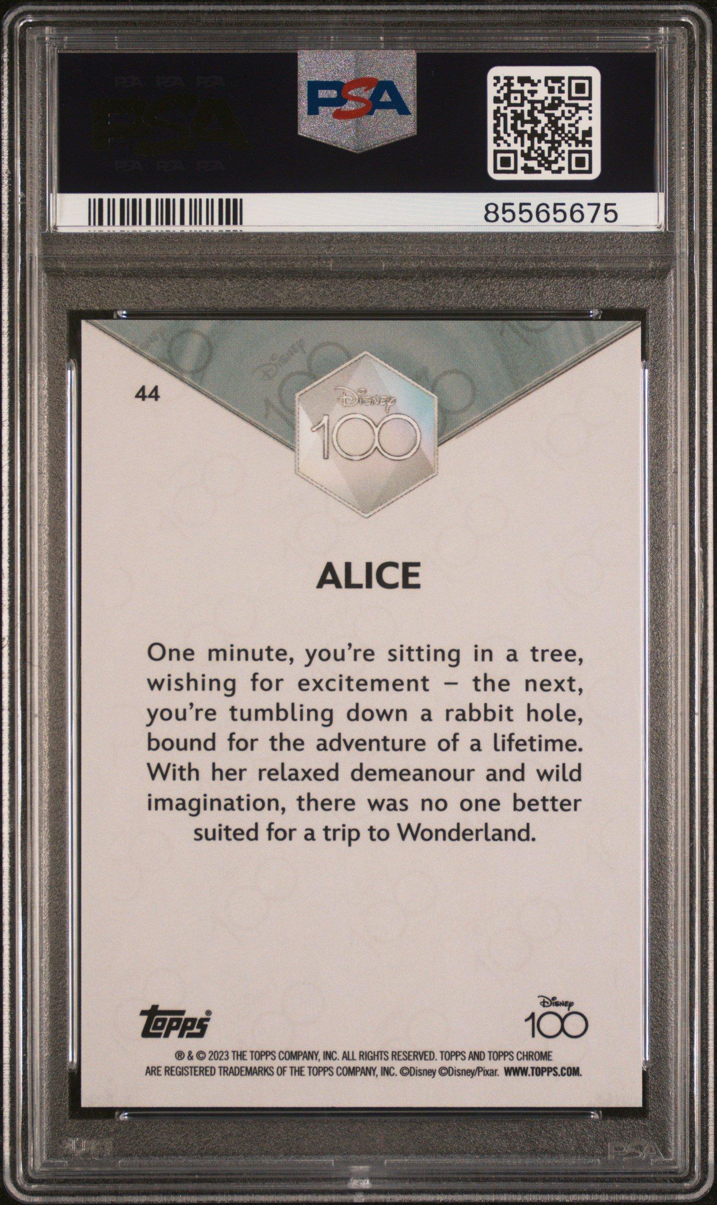 2023 Topps Chrome Disney100 44 Alice PSA 9