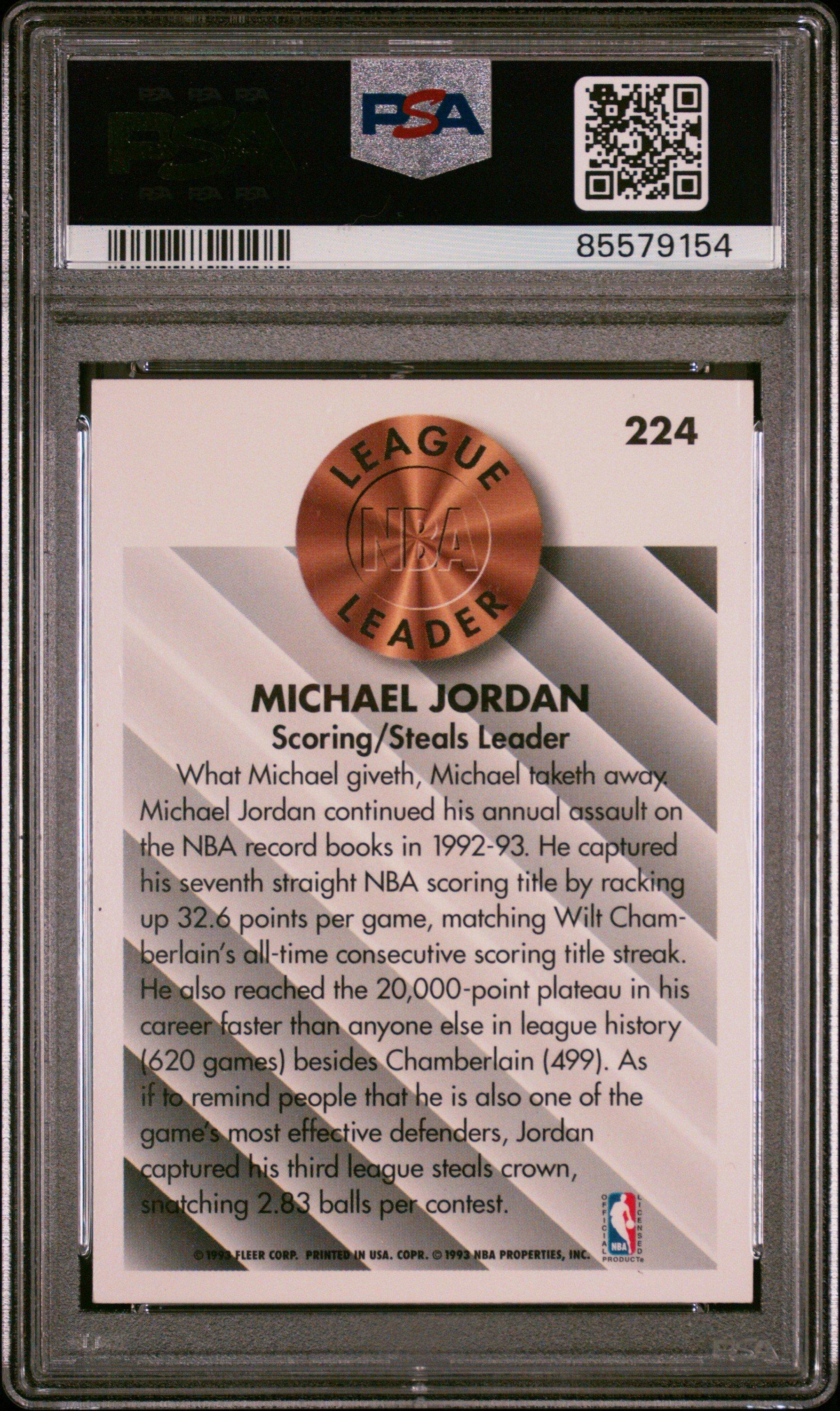 1993 Fleer 224 Michael Jordan PSA 8