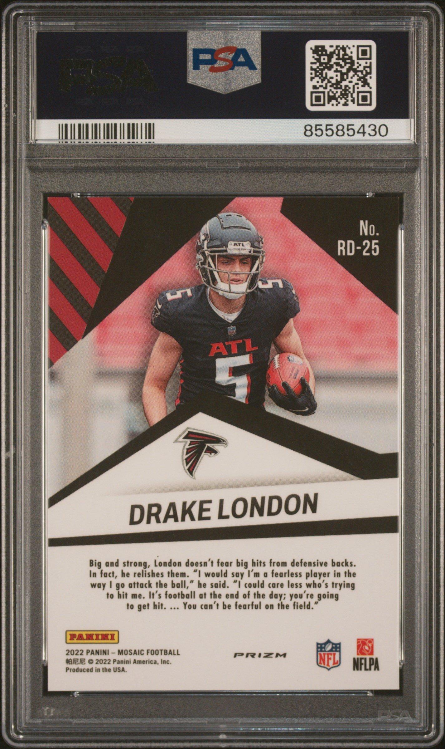 2022 Panini Mosaic Razzle Dazzle Rd25 Drake London PSA 10