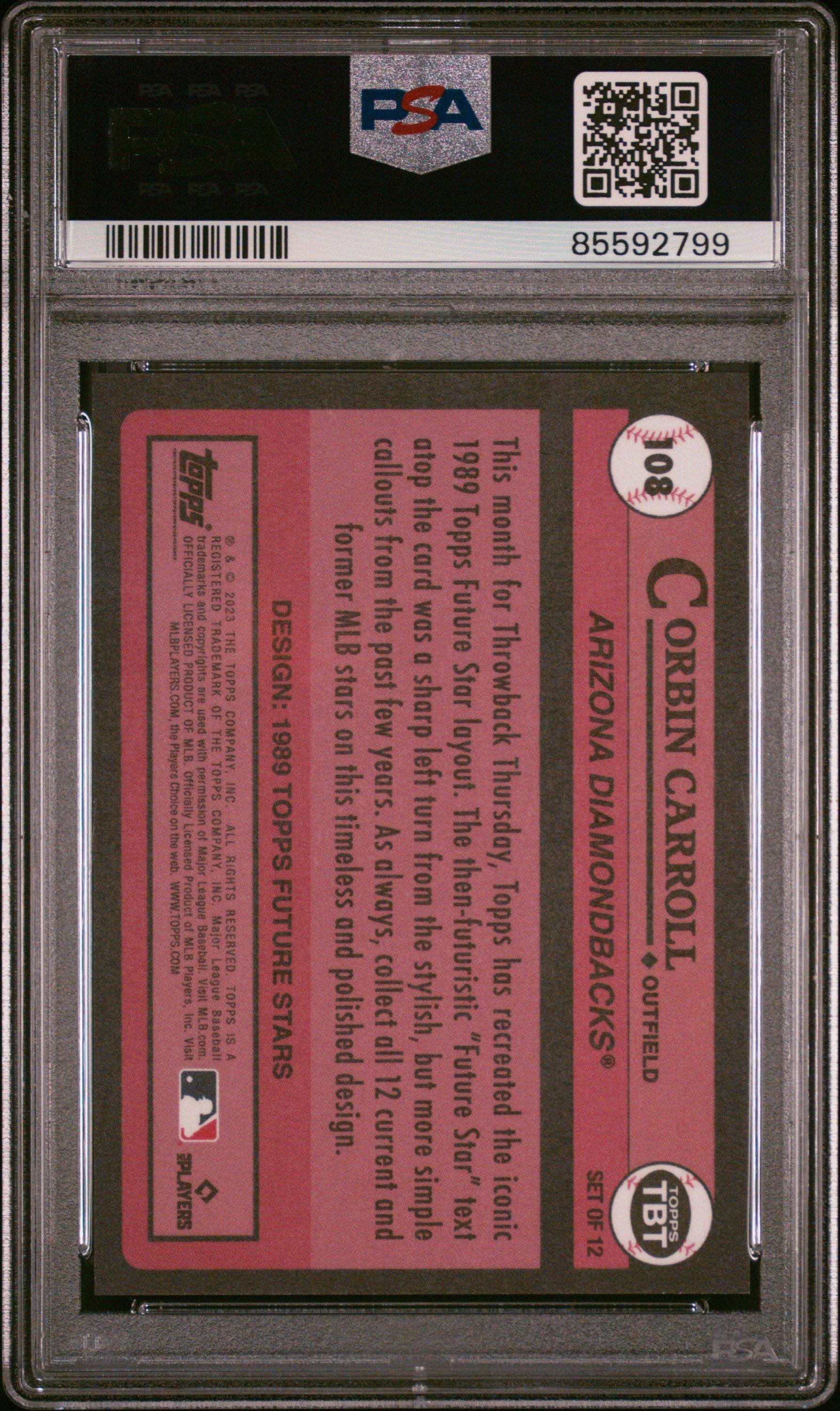 2023 Topps Throwback Thursday 108 Corbin Carroll PSA 10