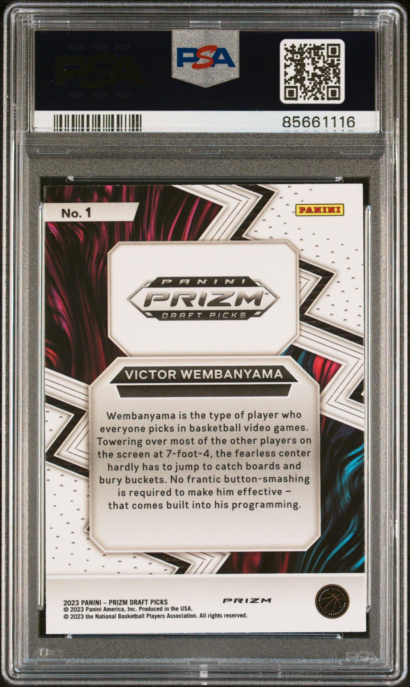 2023 Panini Prizm Draft Picks Fearless 1 Victor Wembanyama Silver Prizm PSA 9
