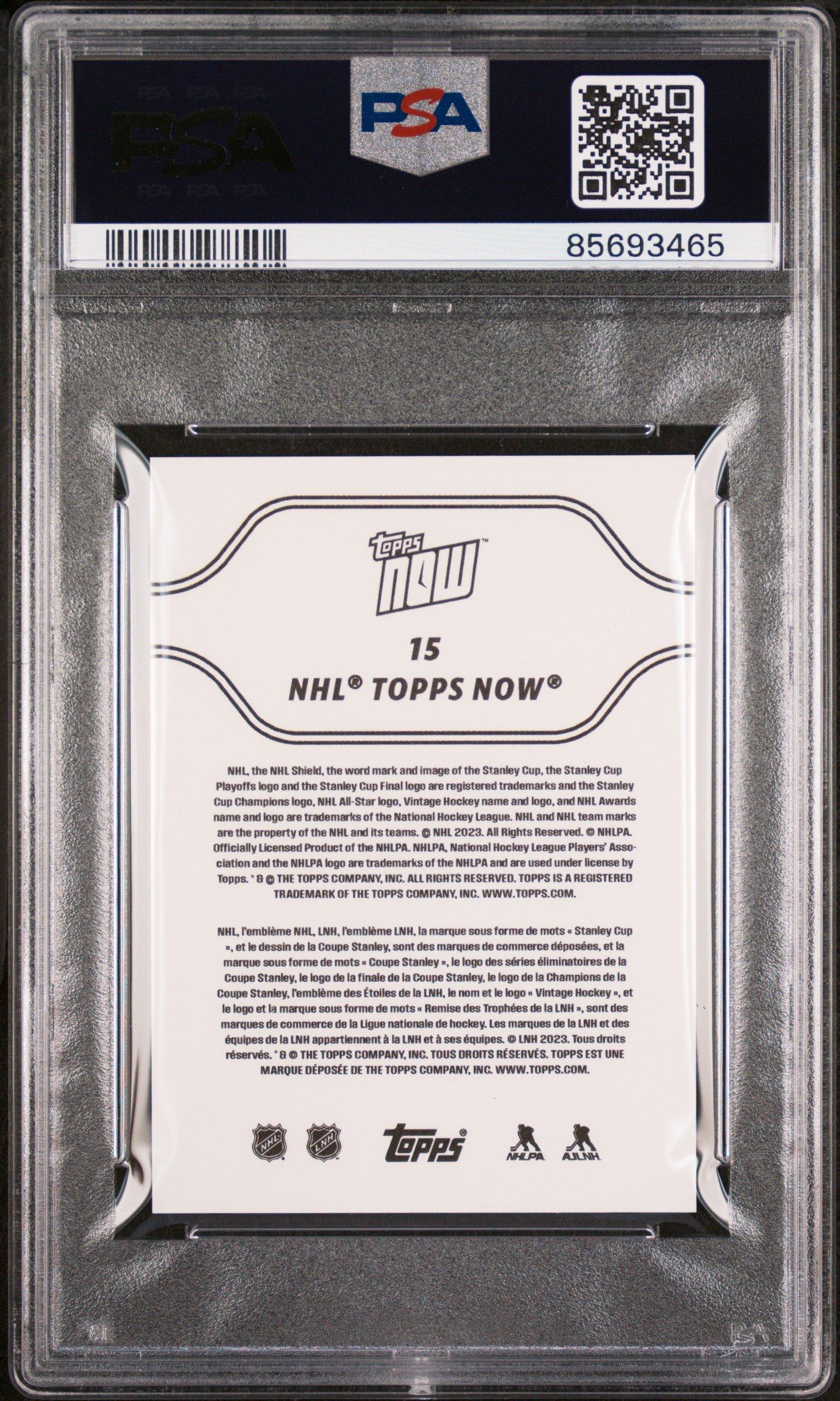2023 Topps Now Nhl Stickers 15 Connor Bedard PSA 10