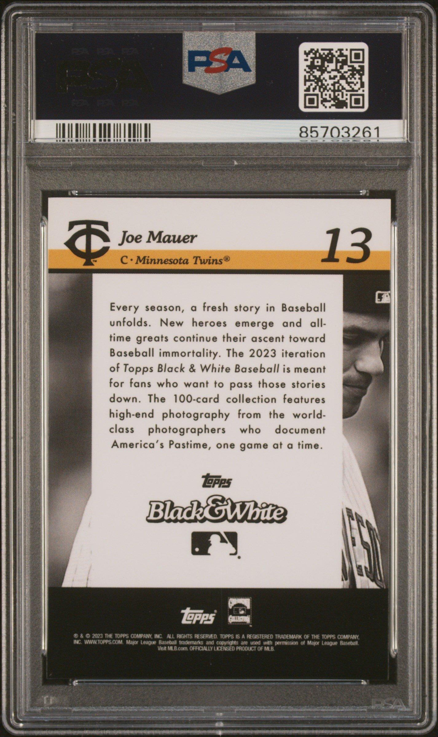 2023 Topps Black And White 13 Joe Mauer PSA 9