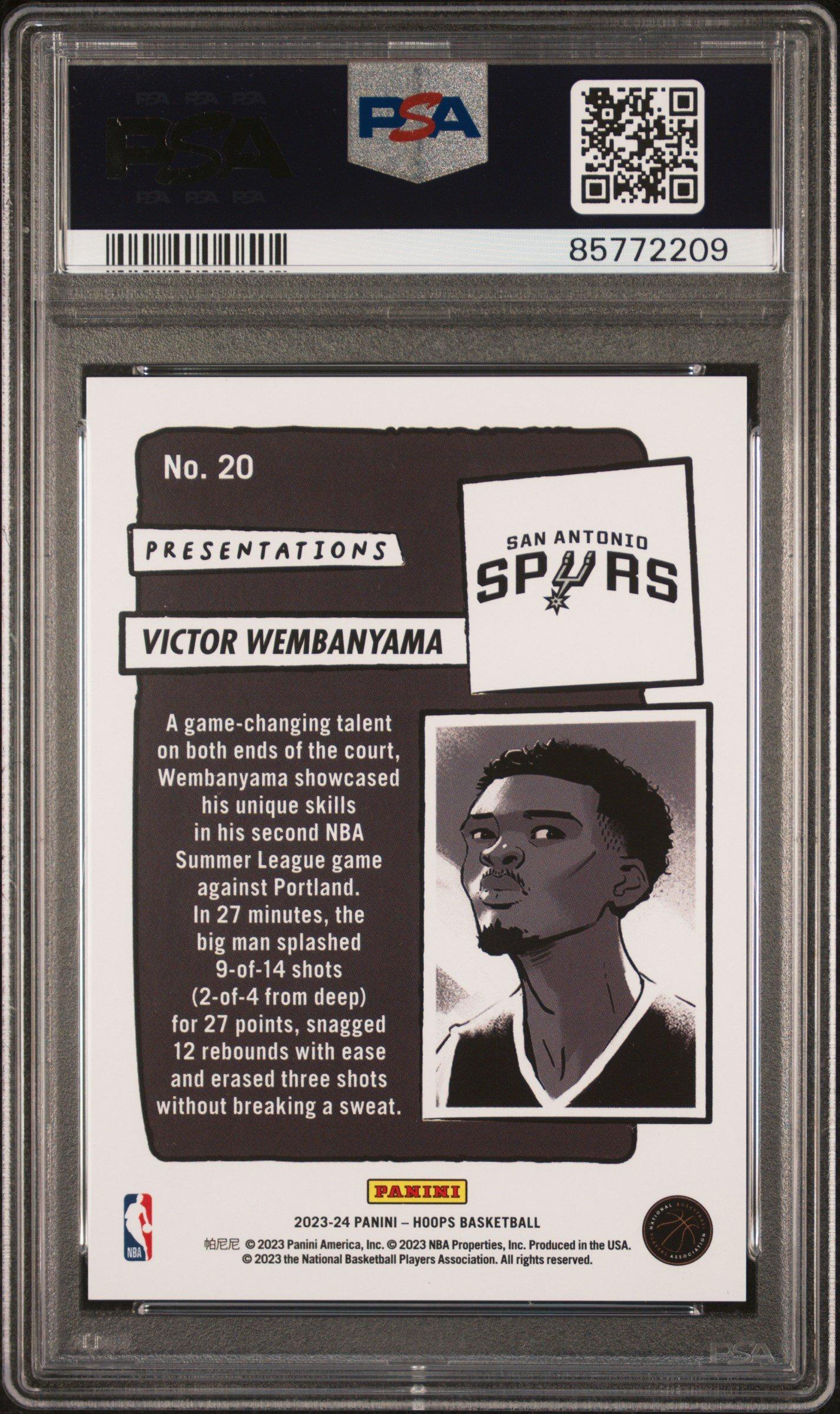 2023 Panini Nba Hoops Presentations 20 Victor Wembanyama PSA