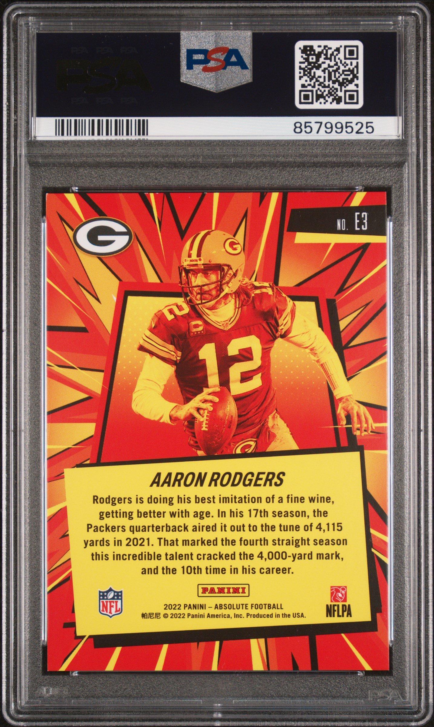 2022 Panini Absolute Explosive E3 Aaron Rodgers PSA 9
