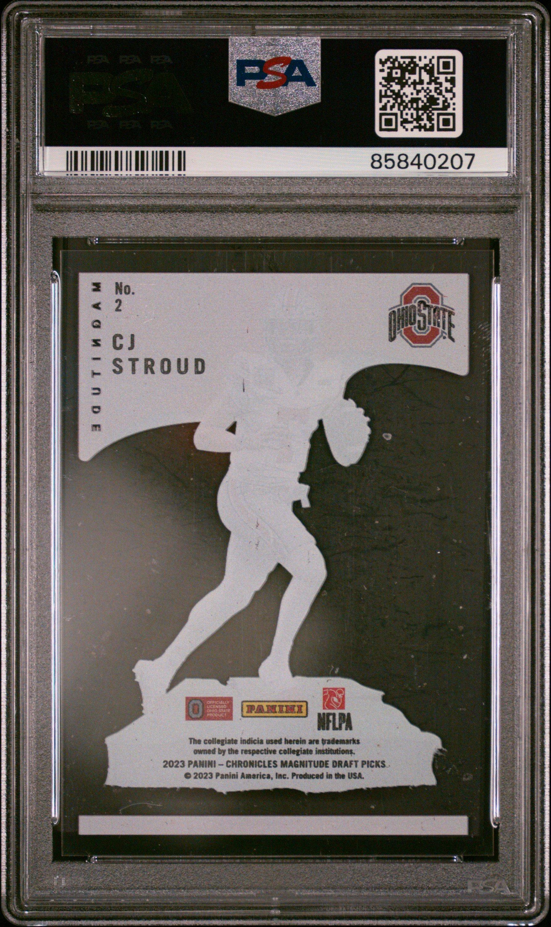 2023 Panini Chronicles Draft Picks Magnitude 2 Cj Stroud PSA 9