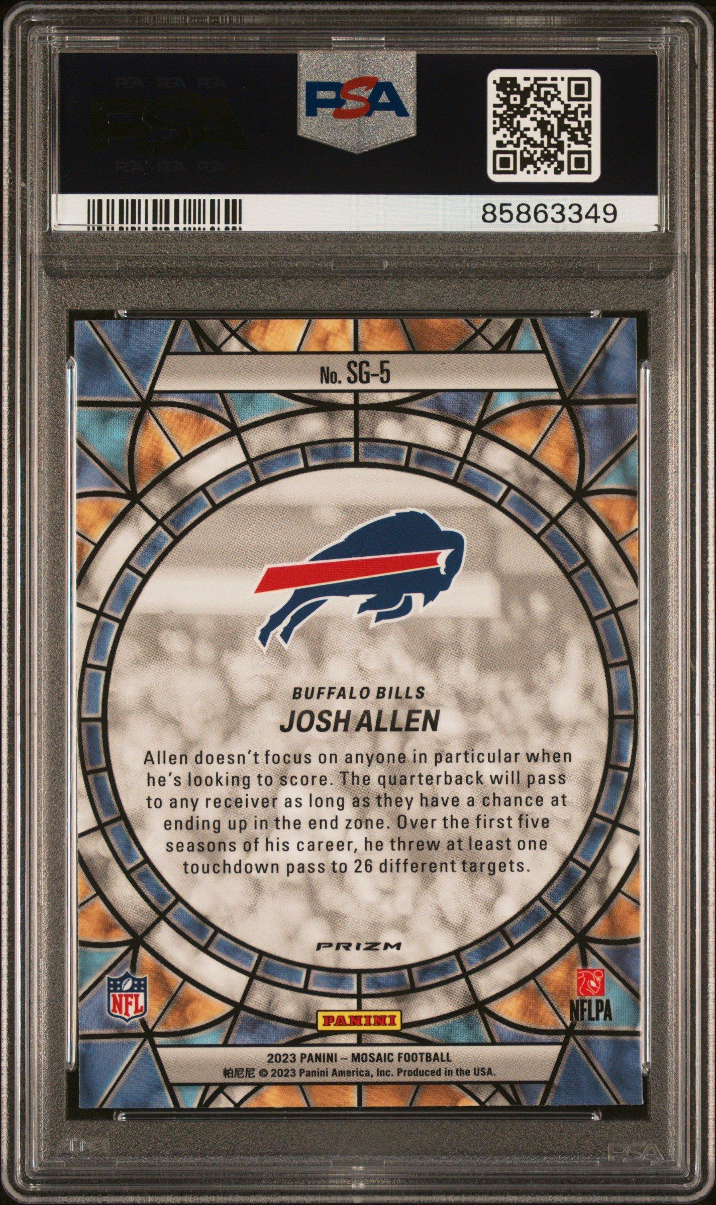 2023 Panini Mosaic Stained Glass Sg5 Josh Allen PSA