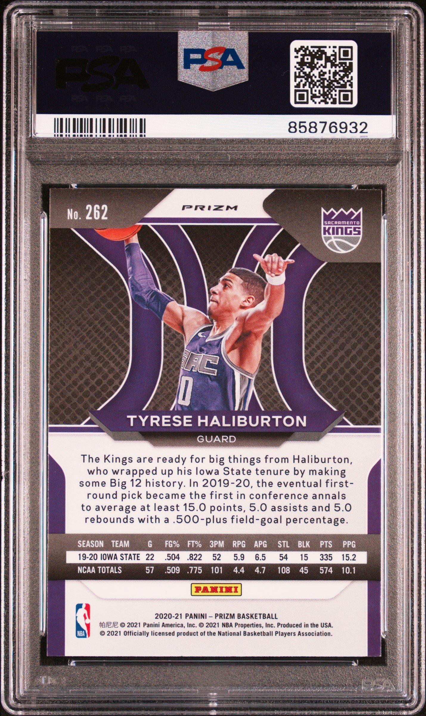 2020 Panini Prizm 262 Tyrese Haliburton Red/white/blue Prizm PSA 9