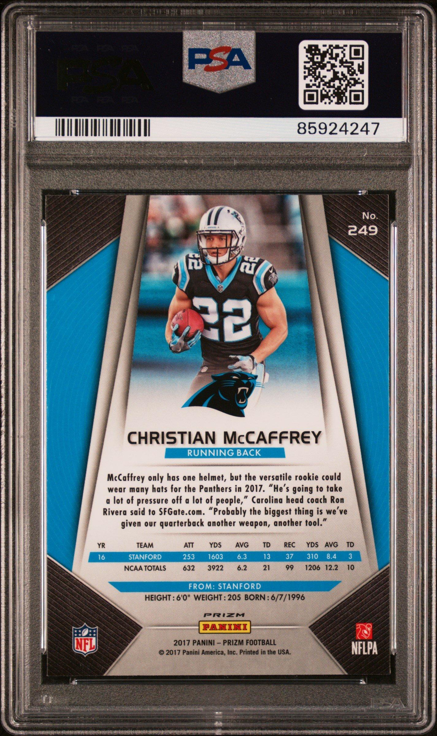 2017 Panini Prizm 249 Christian Mccaffrey Prizm PSA 9