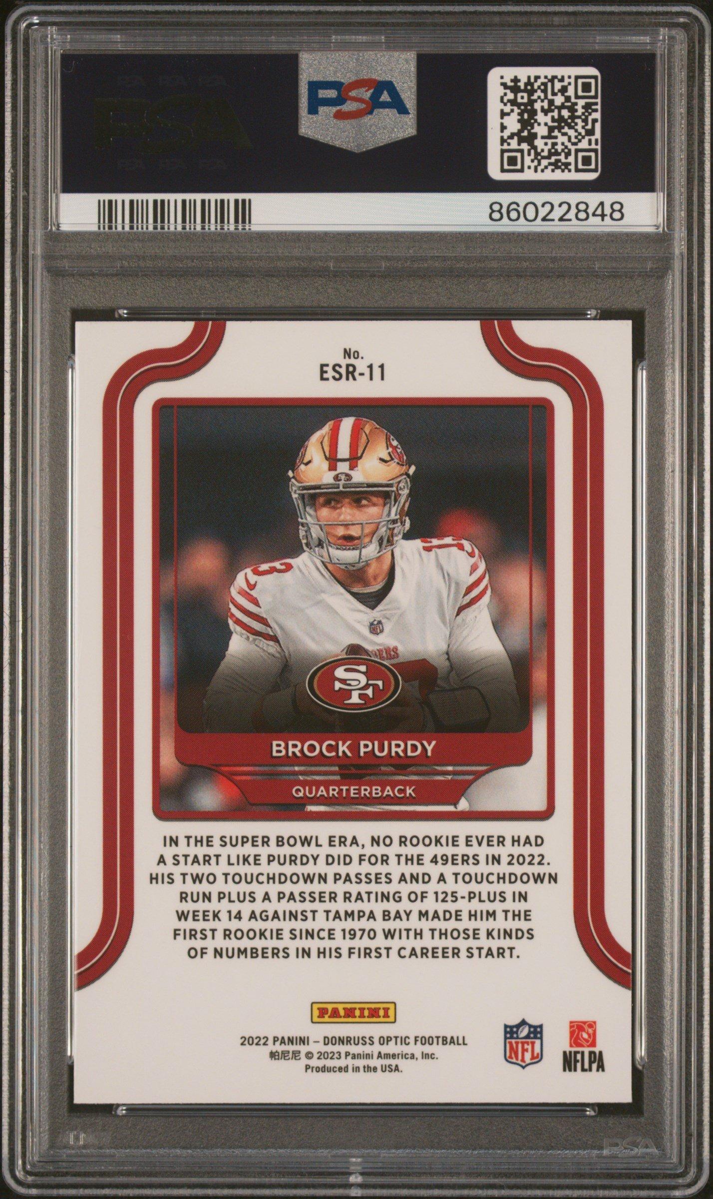 2022 Panini Donruss Optic The Elite Series Rookies Esr11 Brock Purdy PSA 10
