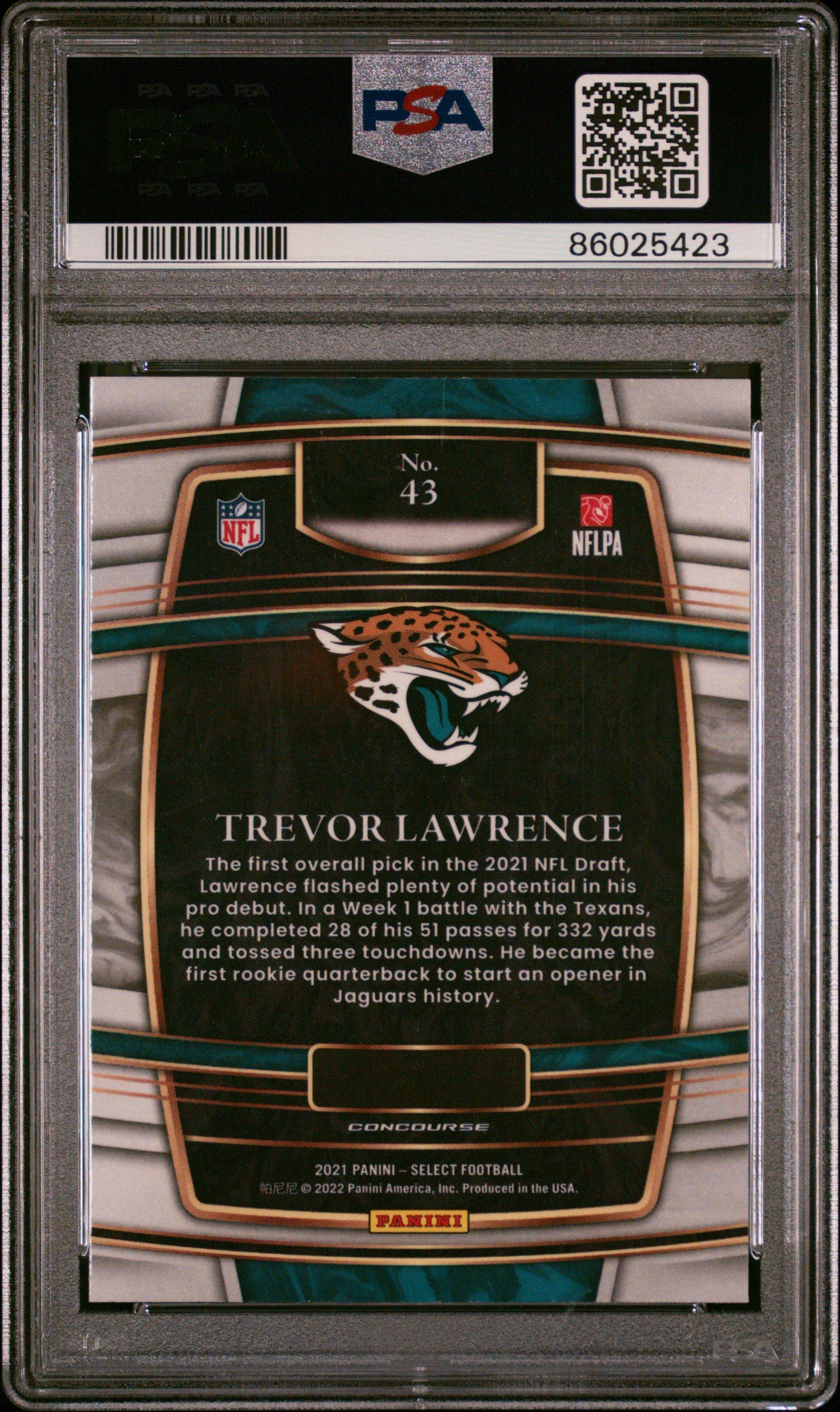 2021 Panini Select 43 Trevor Lawrence PSA 10
