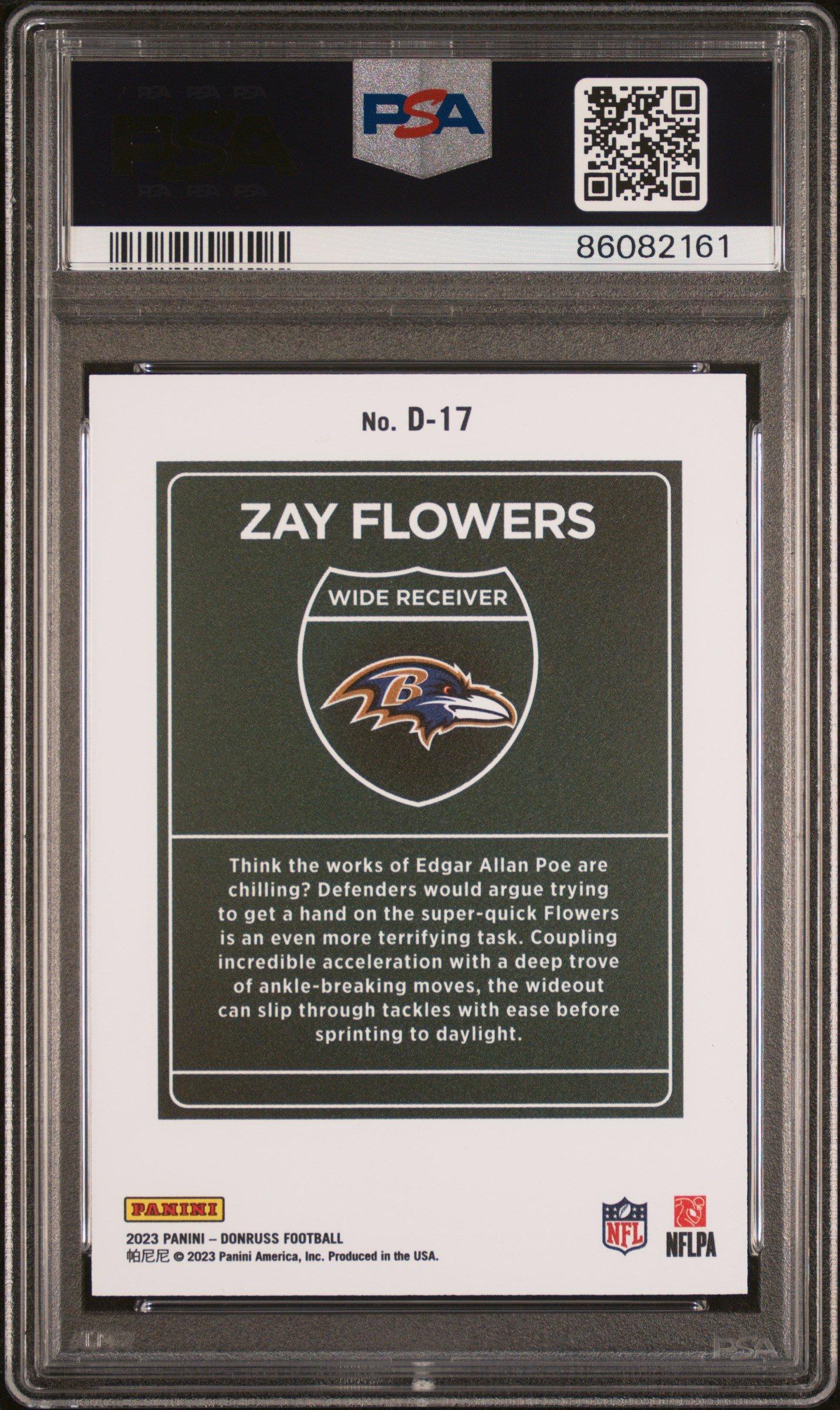 2023 Panini Donruss Downtown! D17 Zay Flowers PSA