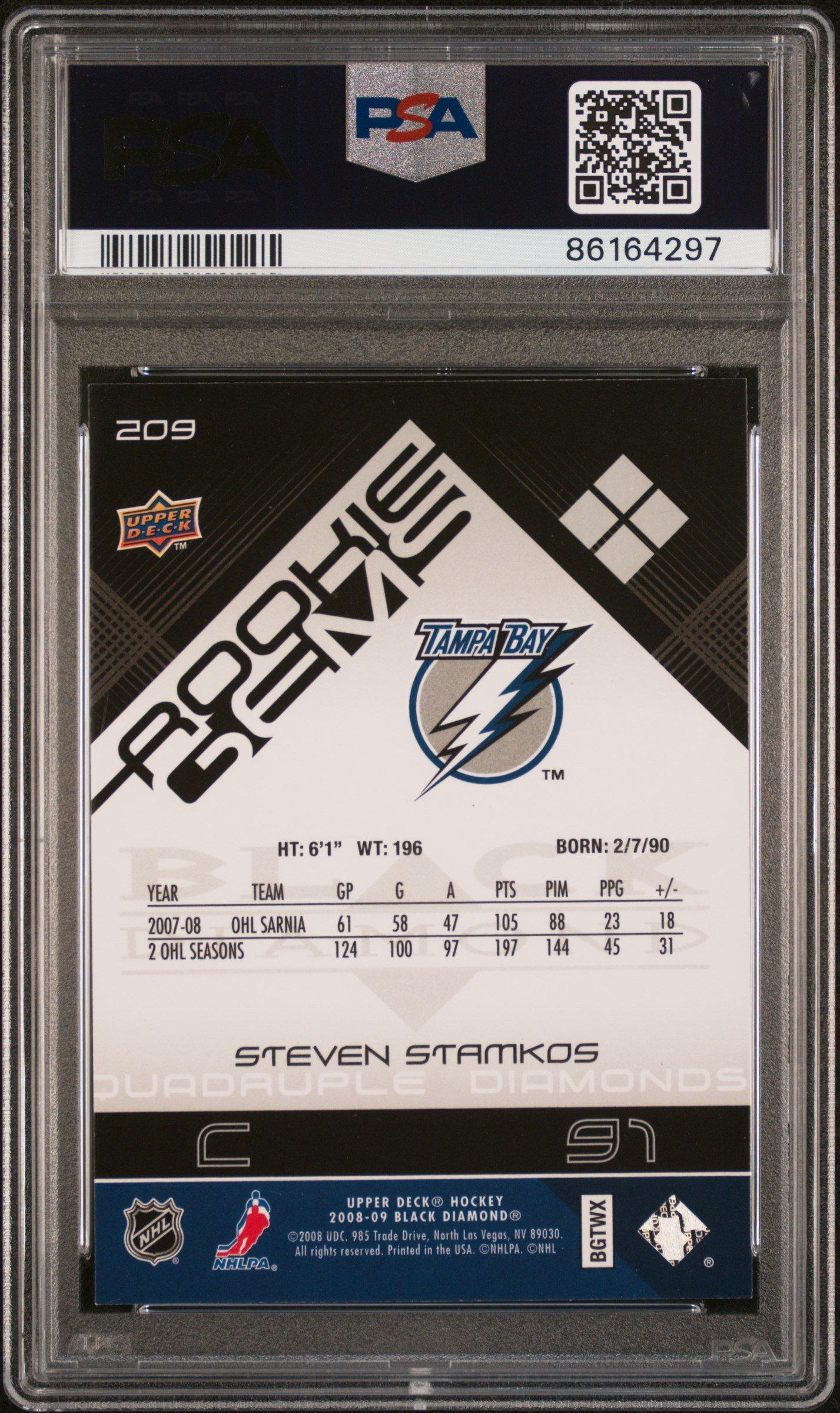 2008 Upper Deck Black Diamond 209 Steven Stamkos PSA 10