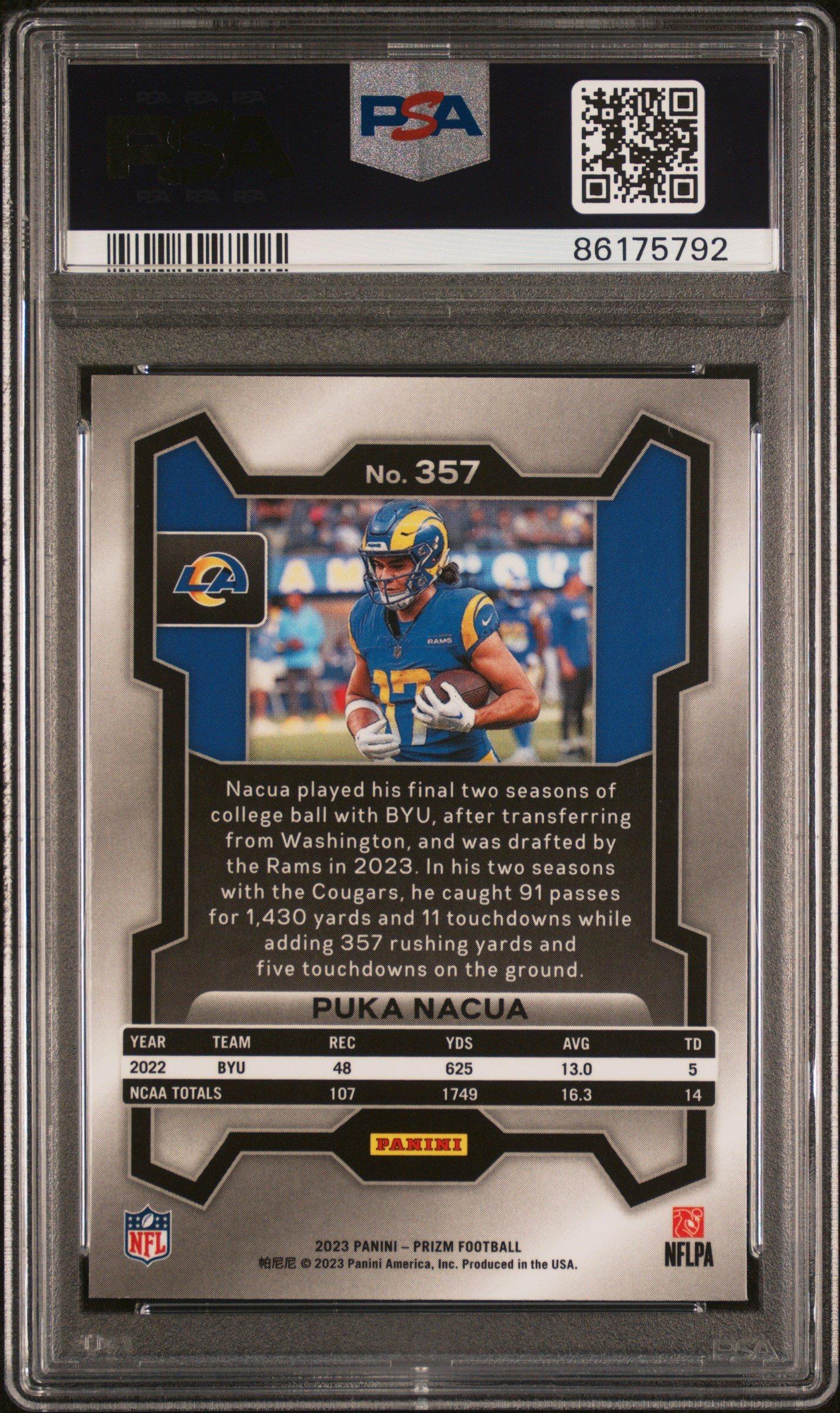 2023 Panini Prizm 357 Puka Nacua PSA