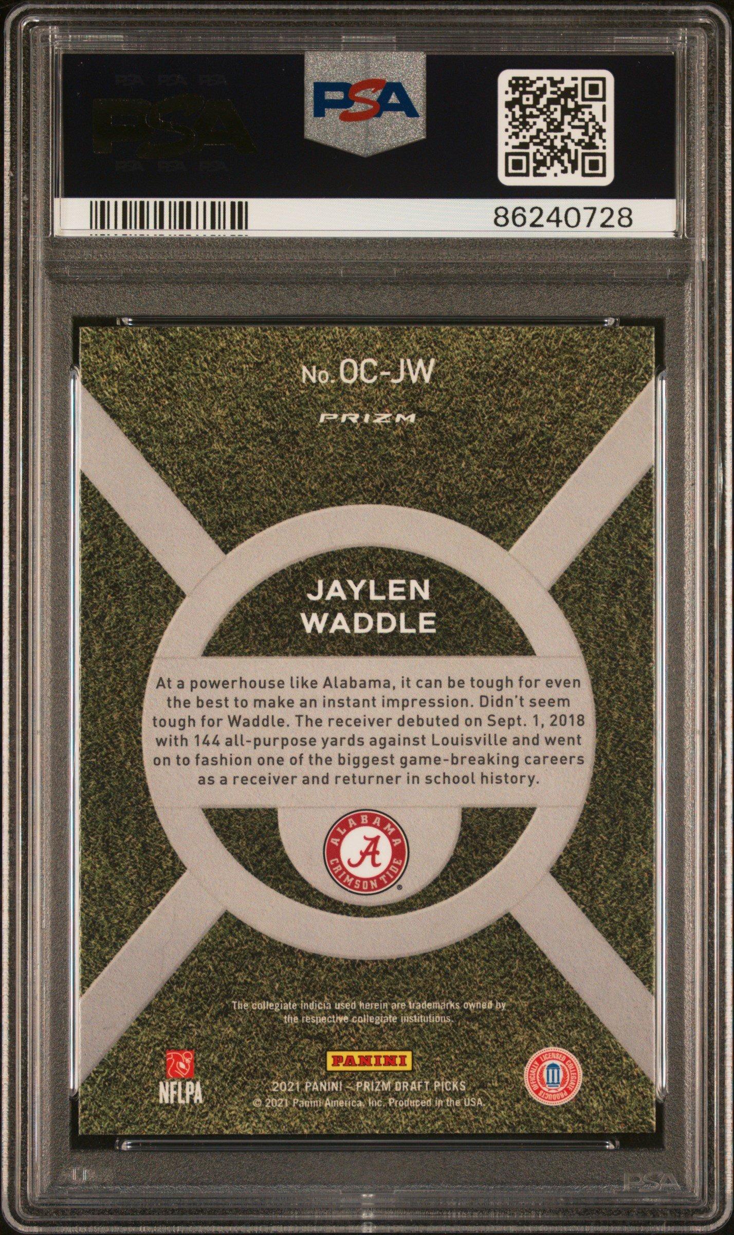 2021 Panini Prizm Draft Picks On Campus Ocjw Jaylen Waddle PSA 9