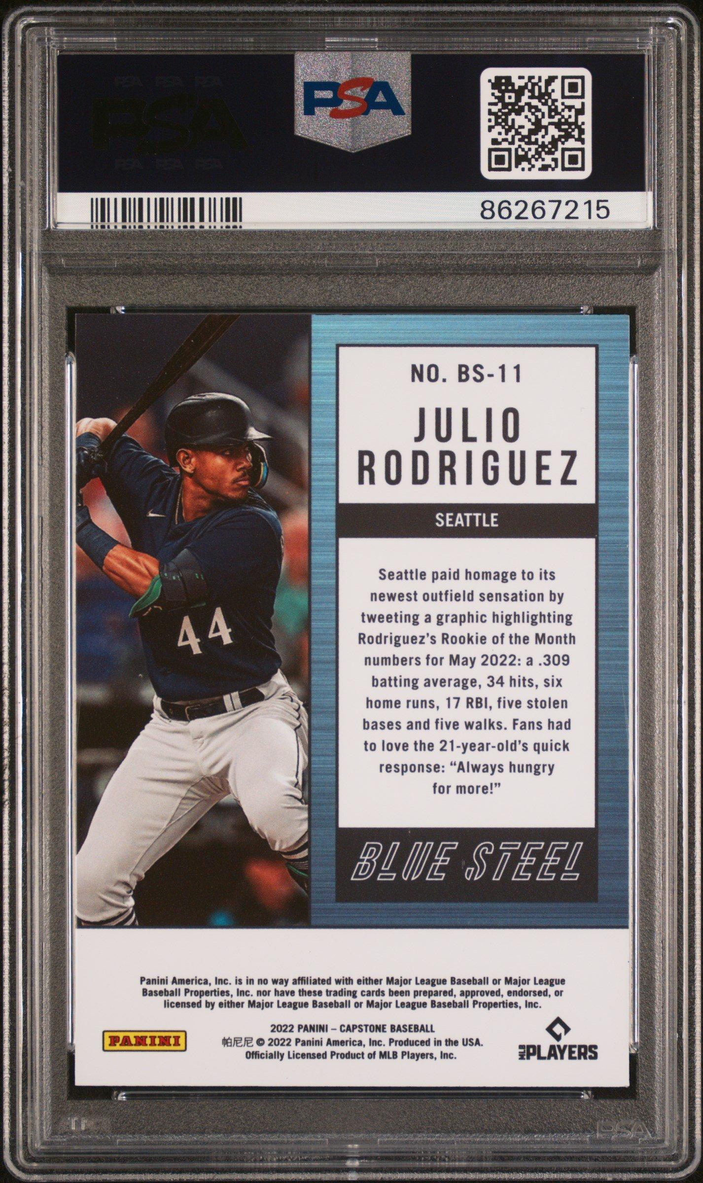 2022 Panini Capstone Blue Steel 11 Julio Rodriguez PSA 10