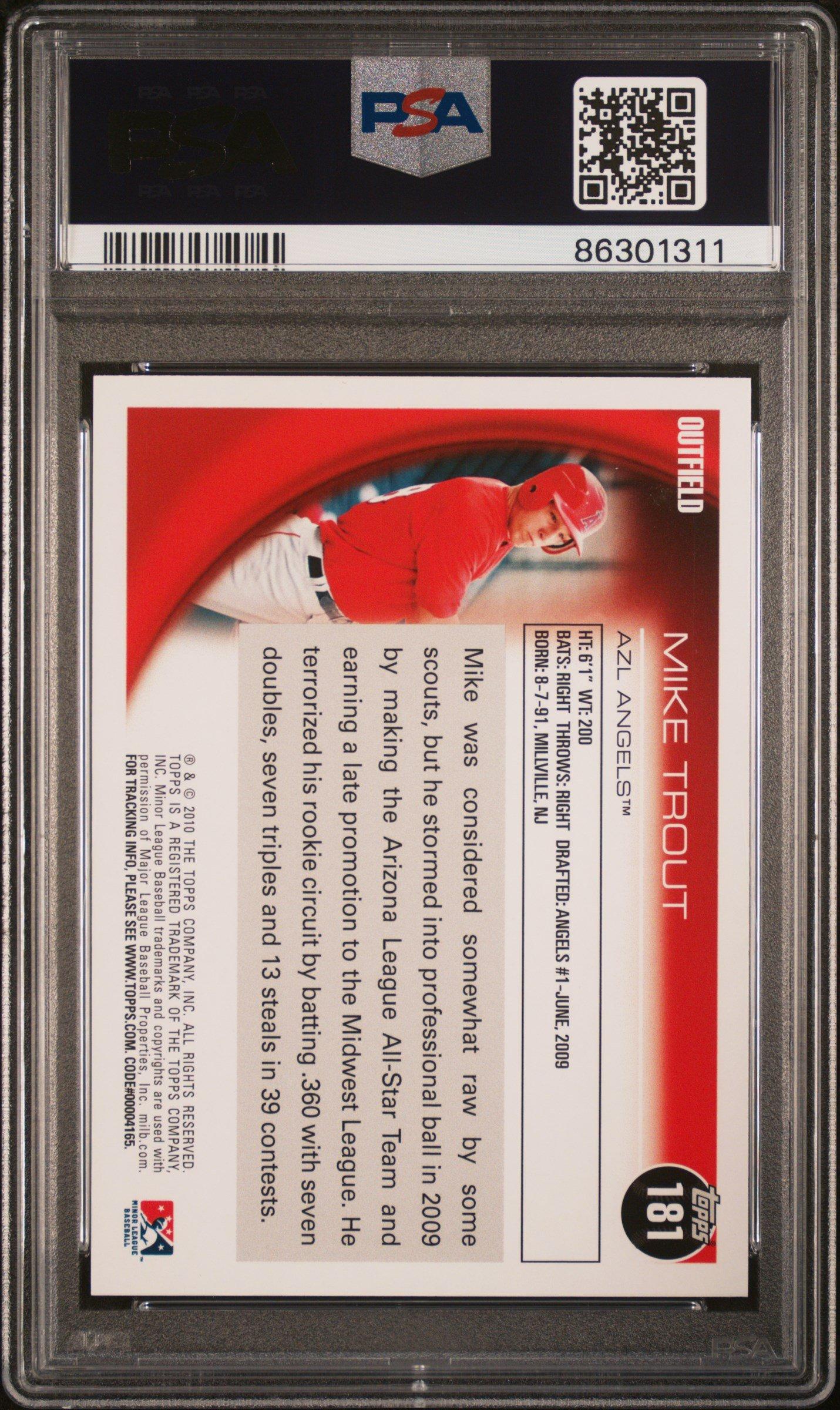 2010 Topps Pro Debut 181 Mike Trout PSA 9