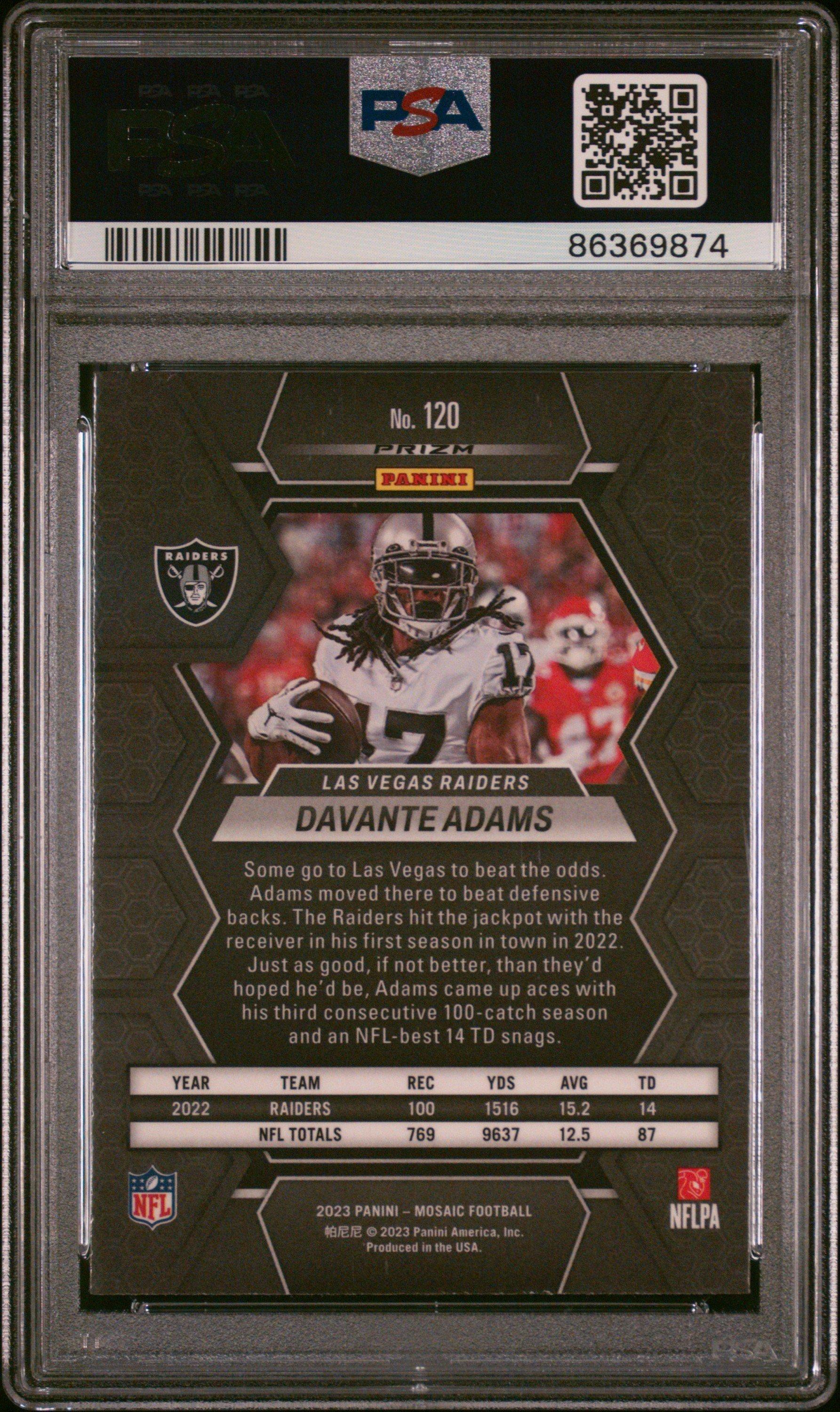 2023 Panini Mosaic 120 Davante Adams Mosaic PSA 10