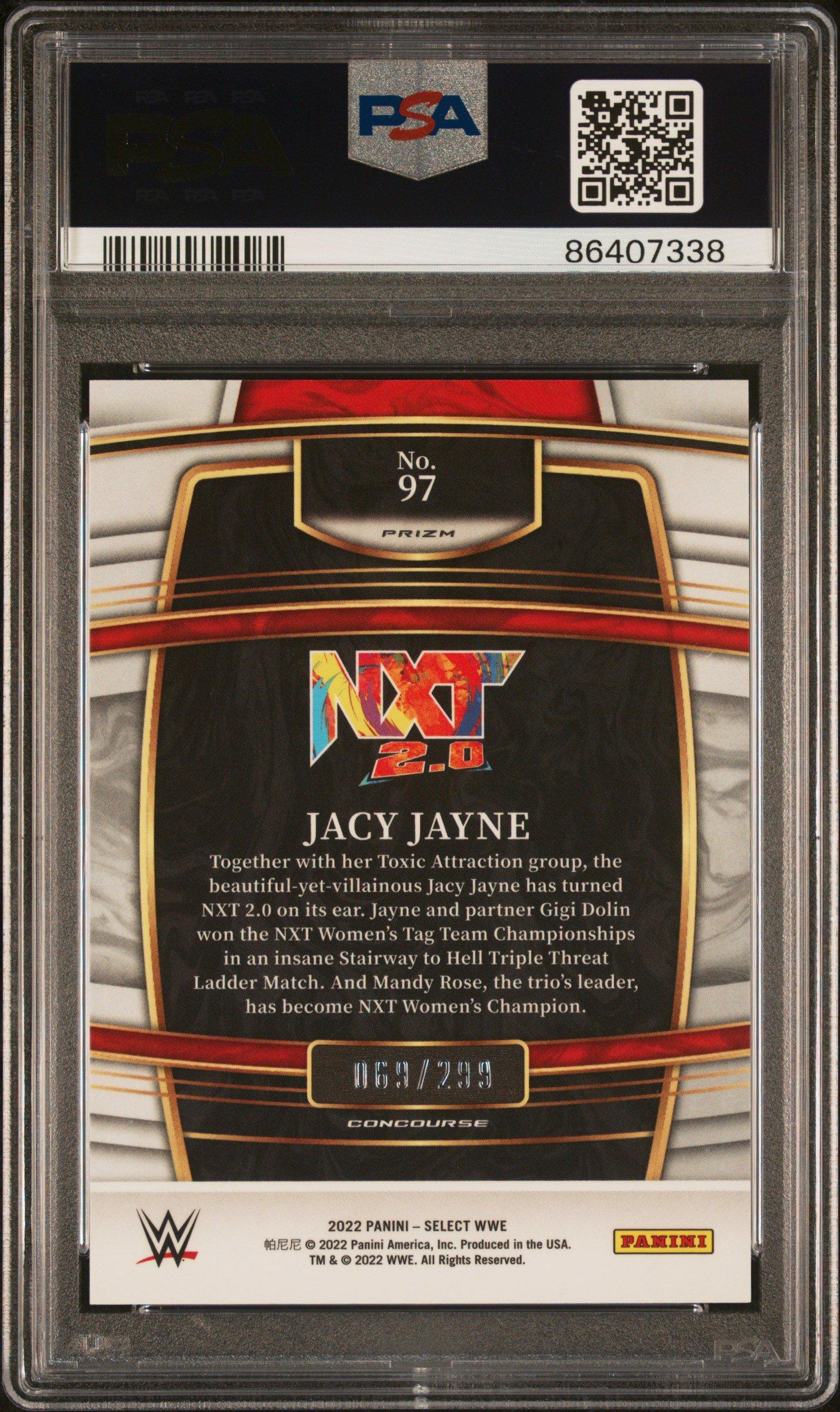 2022 Panini Select Wwe 97 Jacy Jayne Light Blue Prizm PSA 10