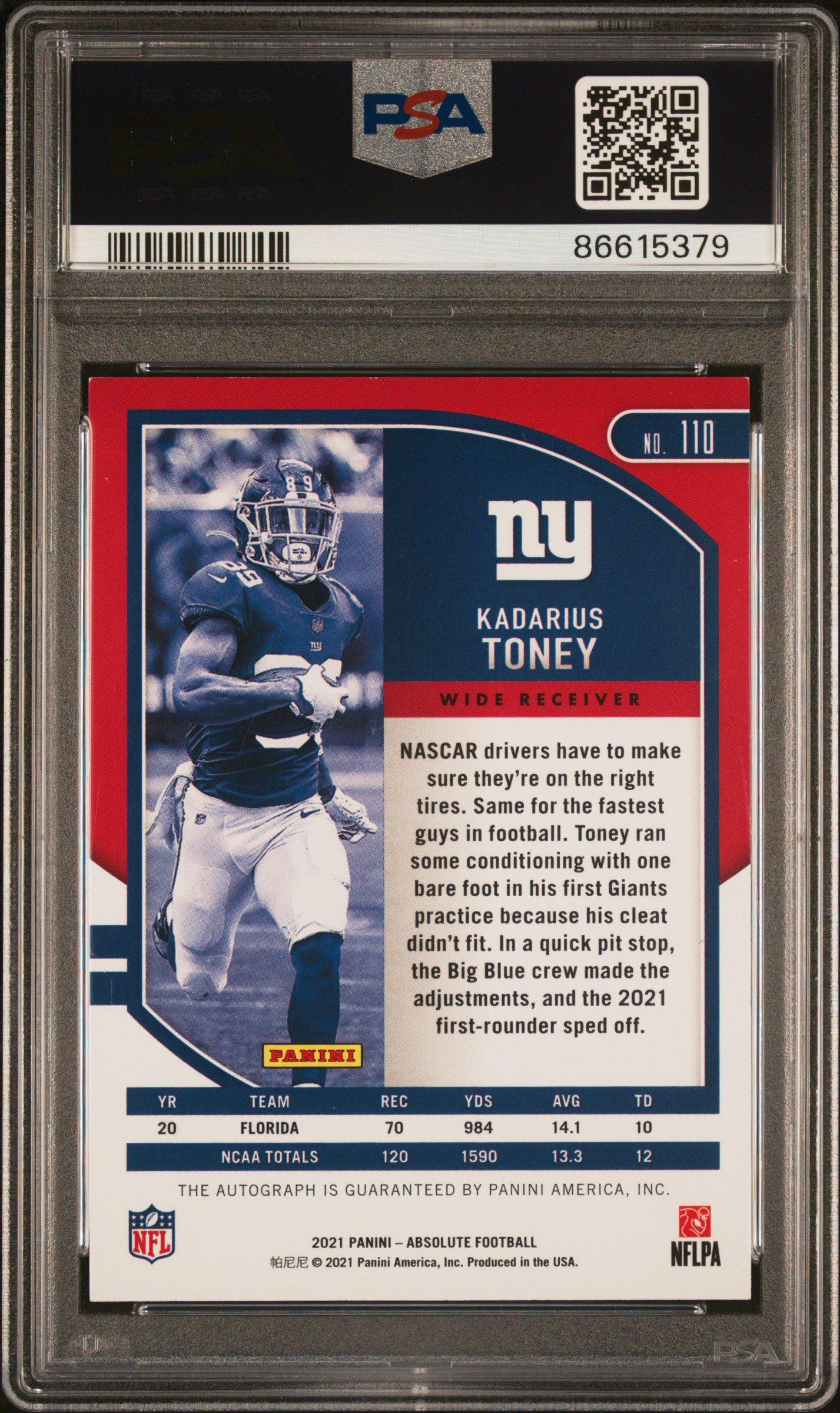 2021 Panini Absolute 110 Kadarius Toney PSA 8