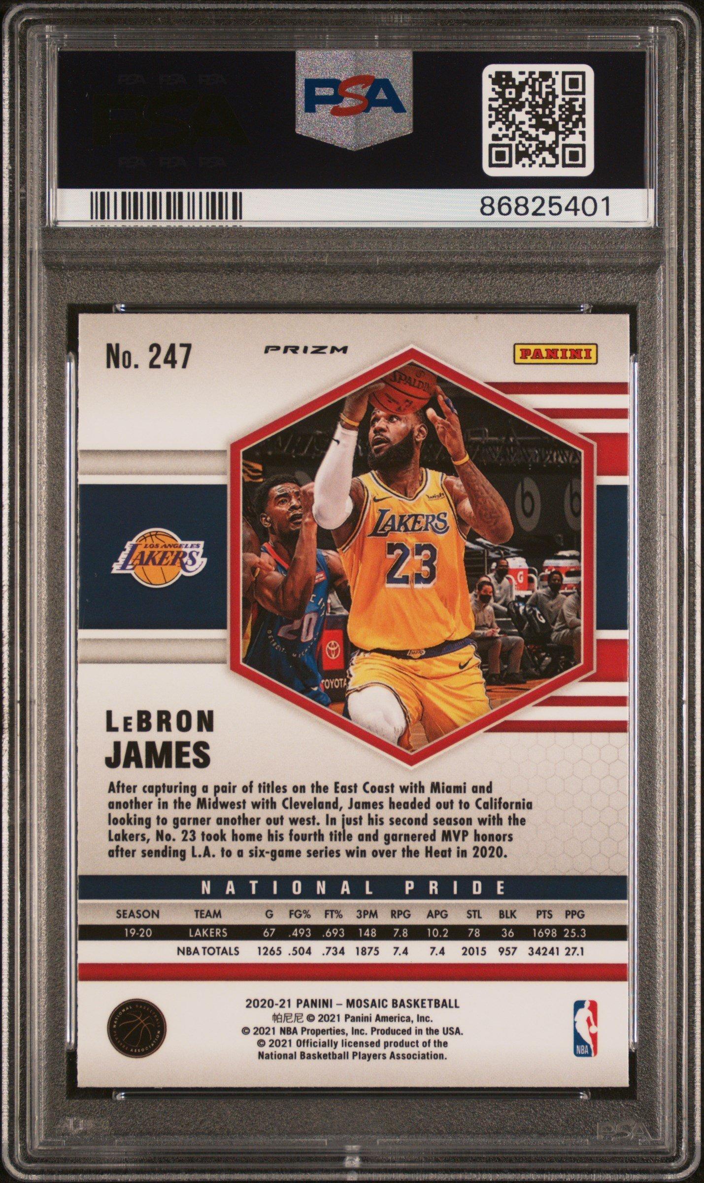 2020 Panini Mosaic 247 Lebron James Camo Pink PSA 10