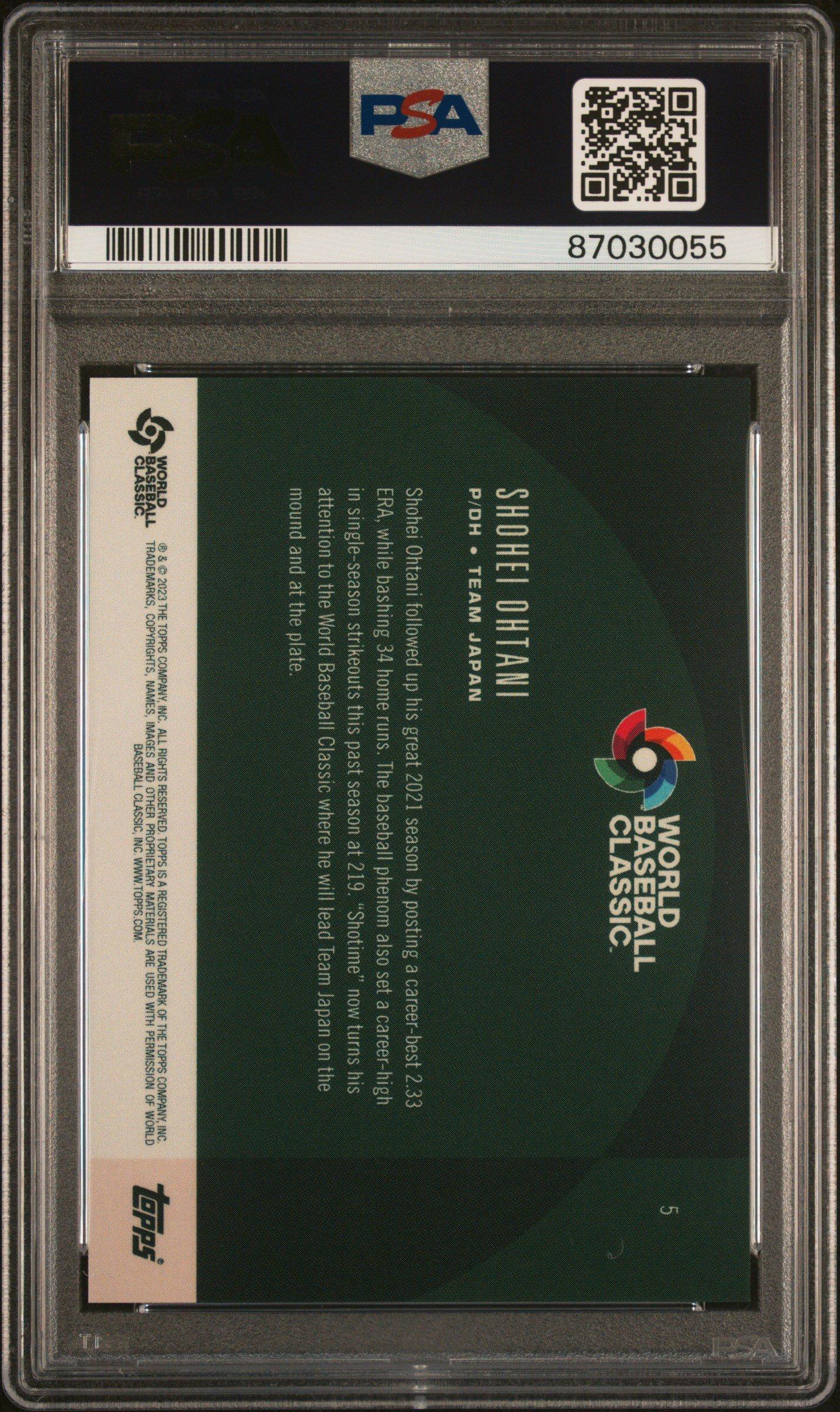 2023 Topps World Baseball Classic Global Stars 5 Shohei Ohtani PSA 10