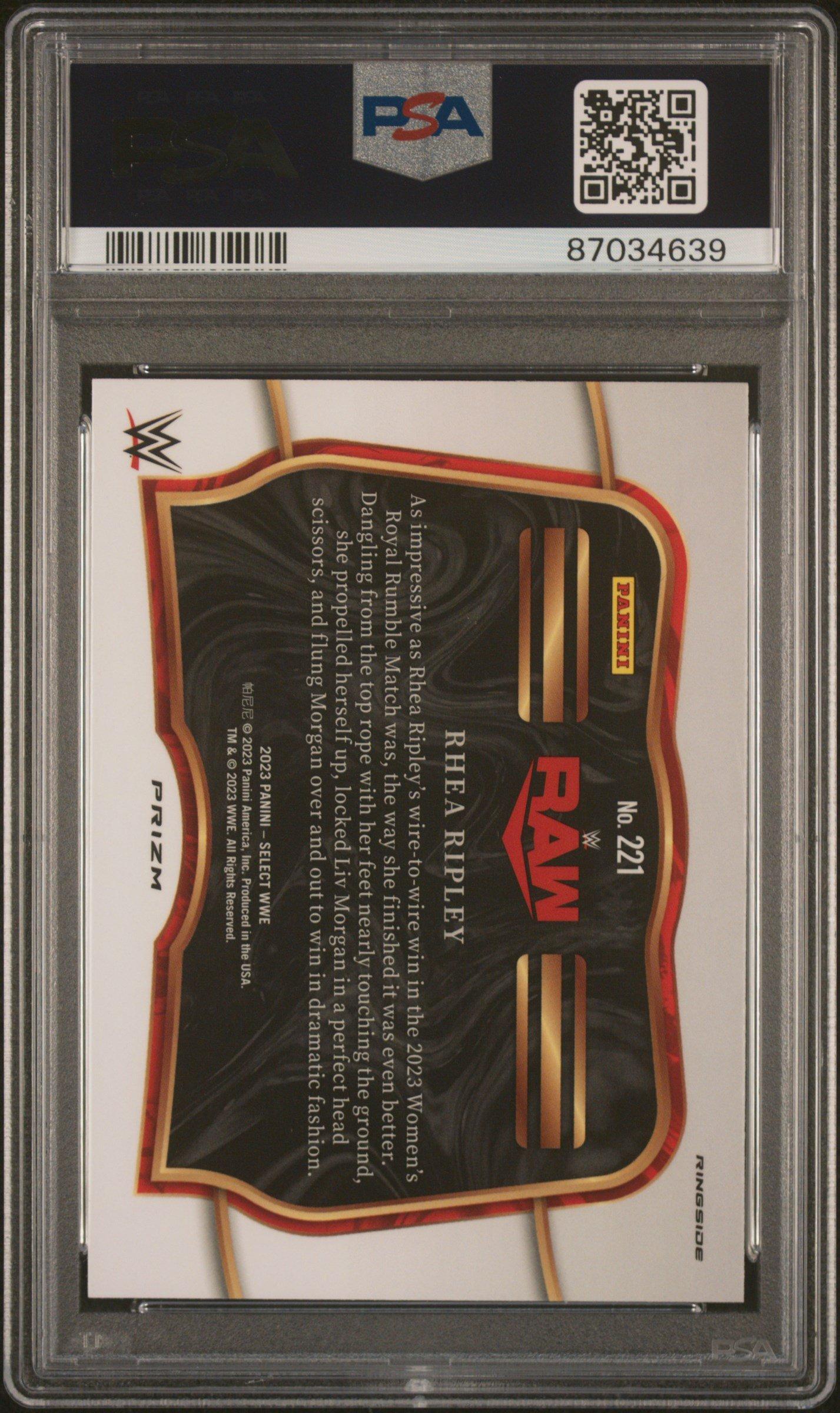 2023 Panini Select Wwe 221 Rhea Ripley Orange Flash PSA 10