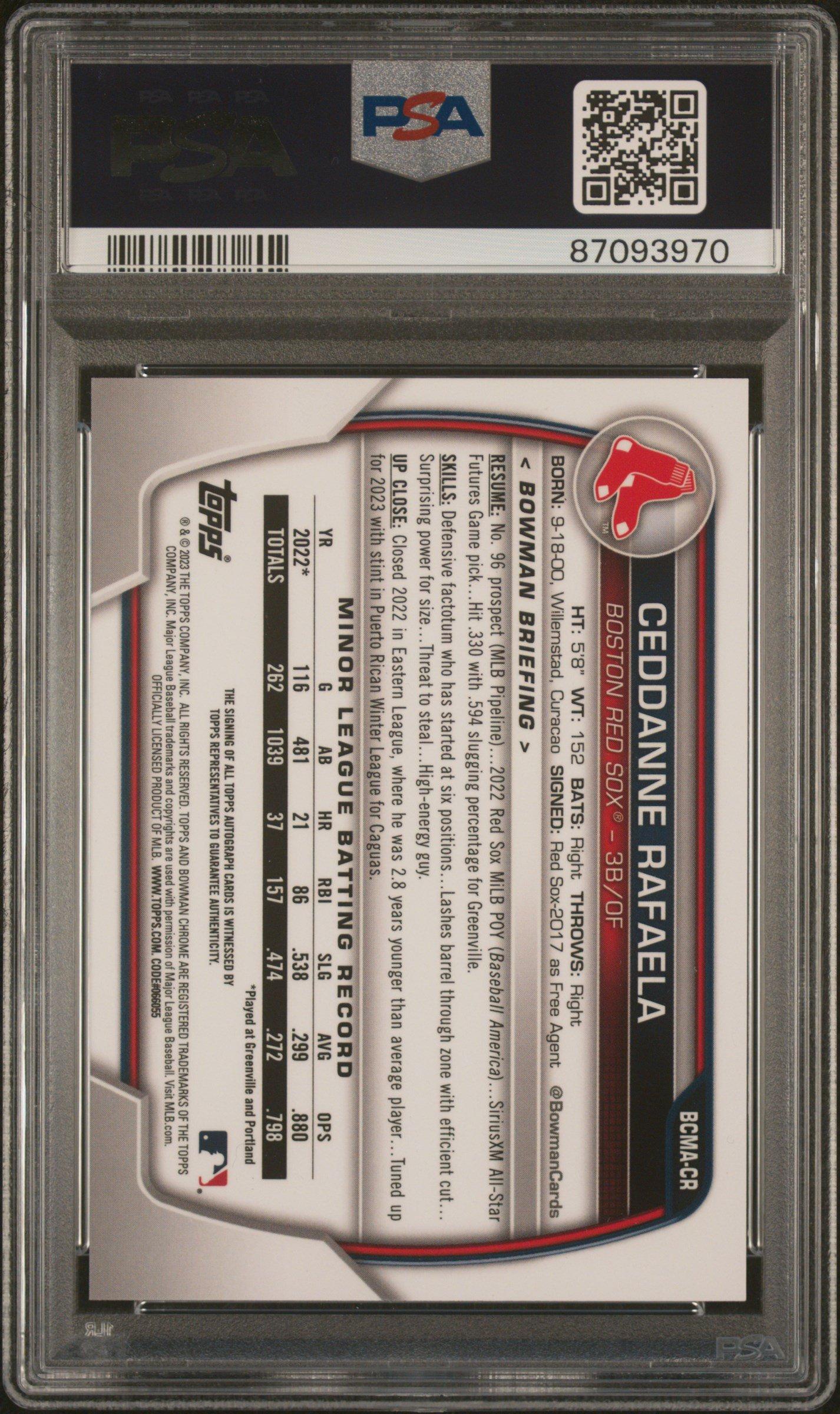 2023 Bowman Chrome Mega Box Autographs Cr Ceddanne Rafaela PSA 10