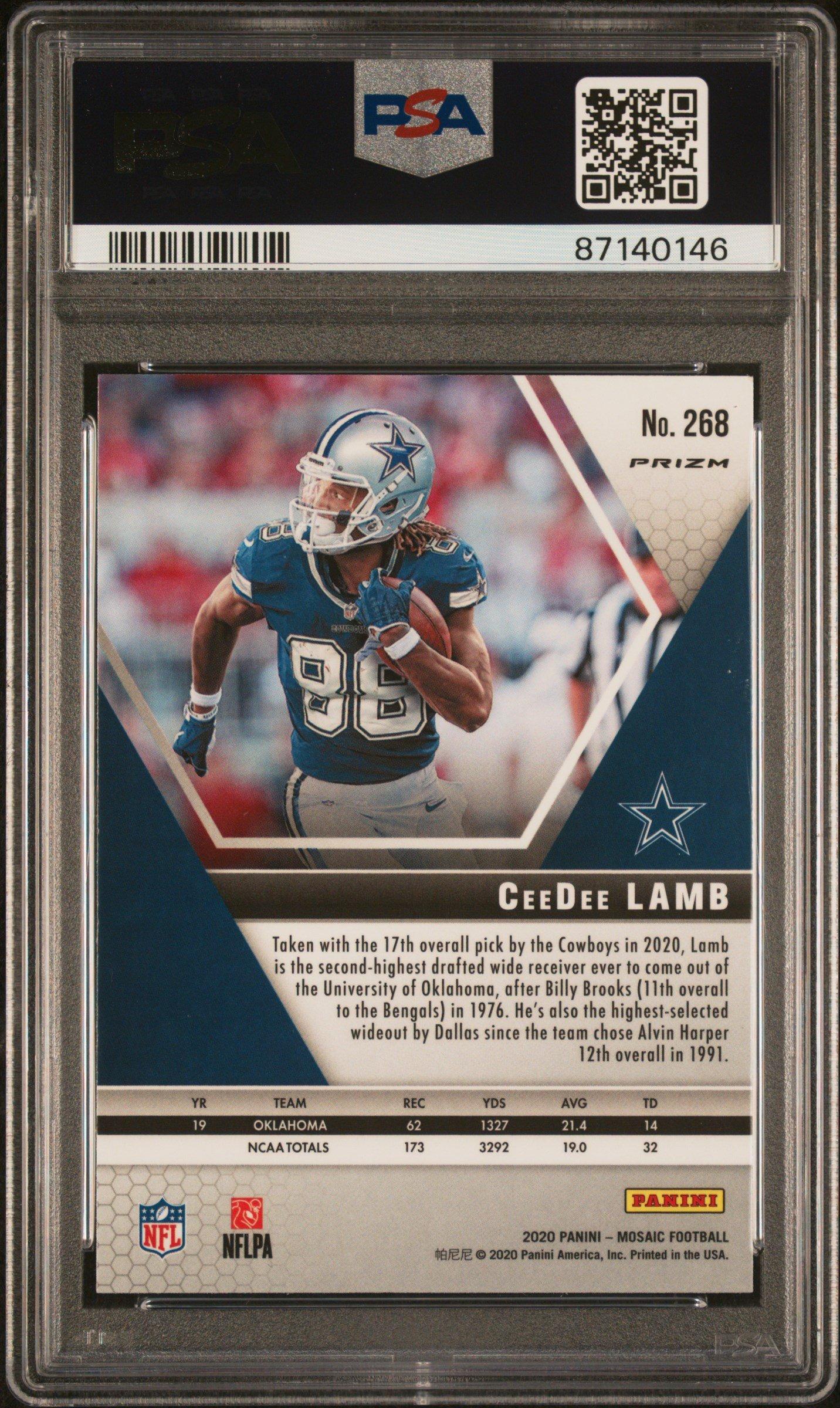 2020 Panini Mosaic 268 Ceedee Lamb Camo Pink PSA 10