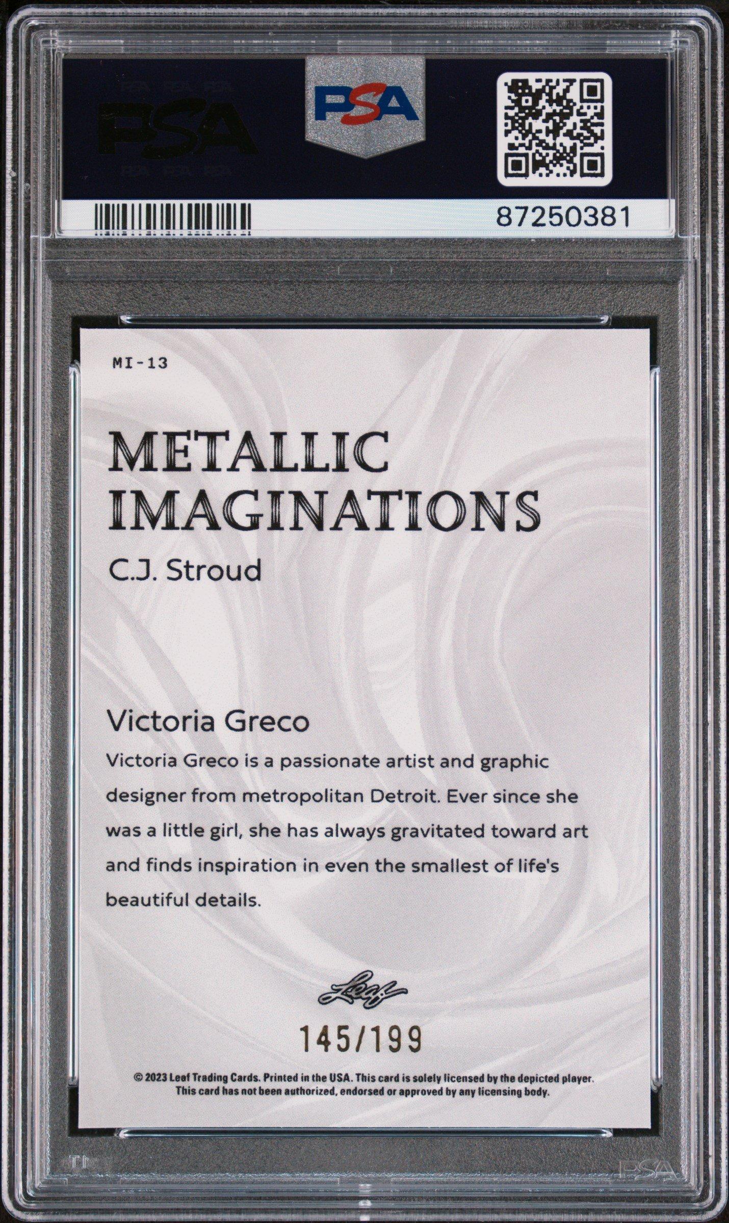 2023 Leaf Metallic Imaginations Mi13 C.j. Stroud Red PSA 10